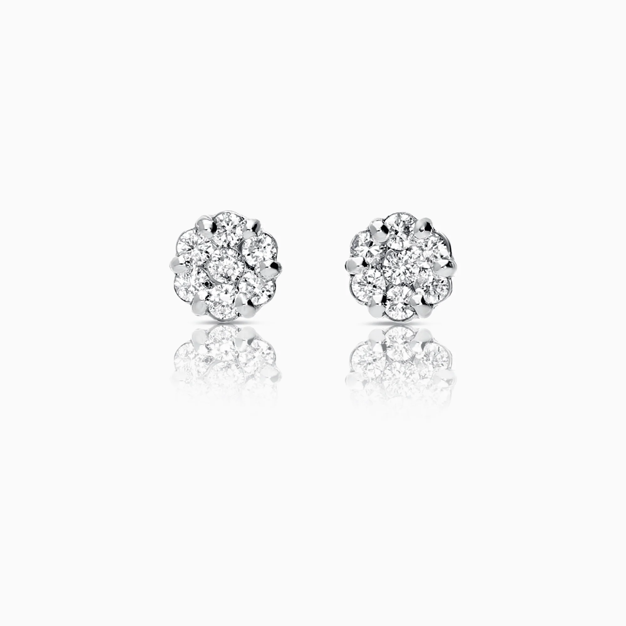 Diamond earrings 0.35ct 18K white gold