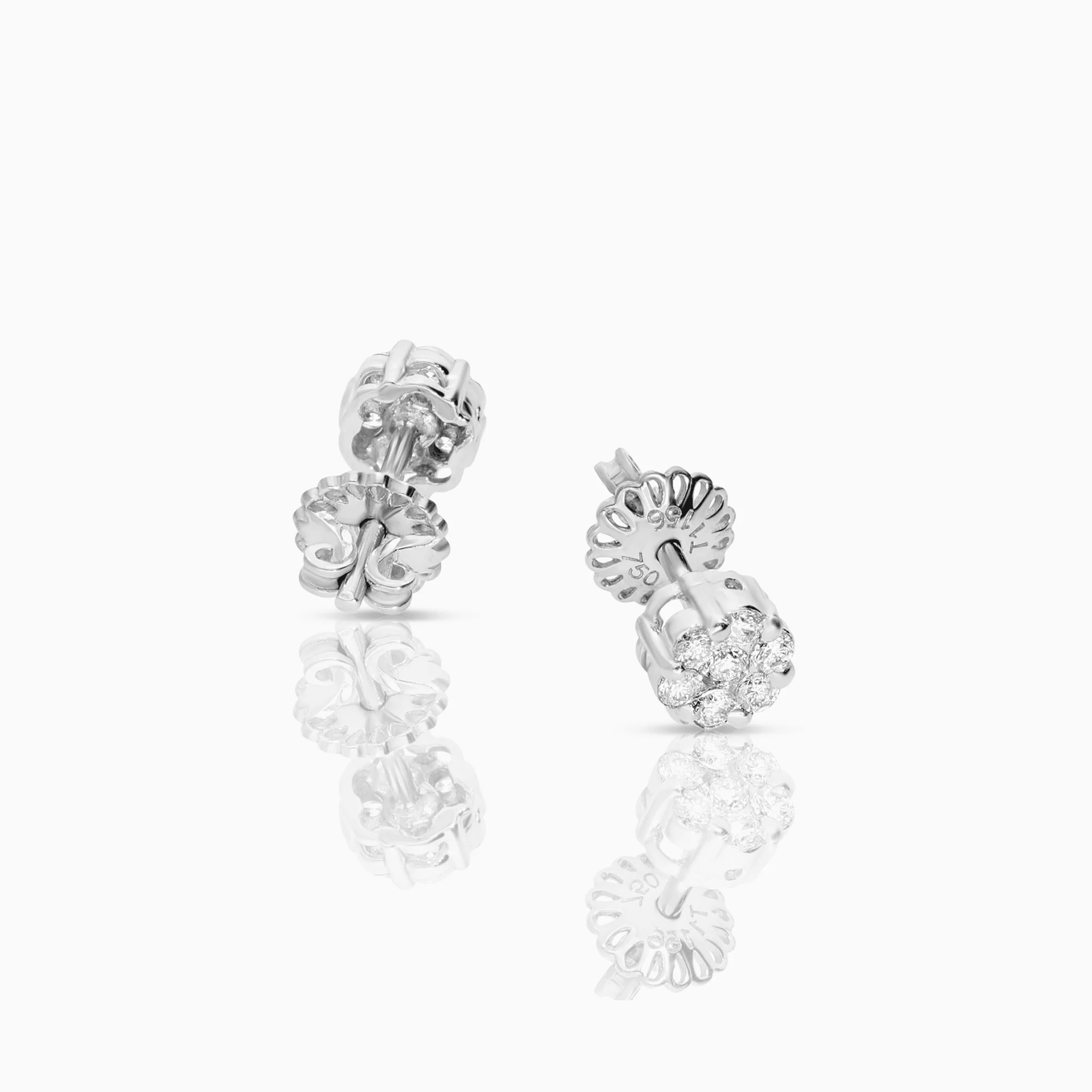 Diamond earrings 0.35ct 18K white gold - Image 2