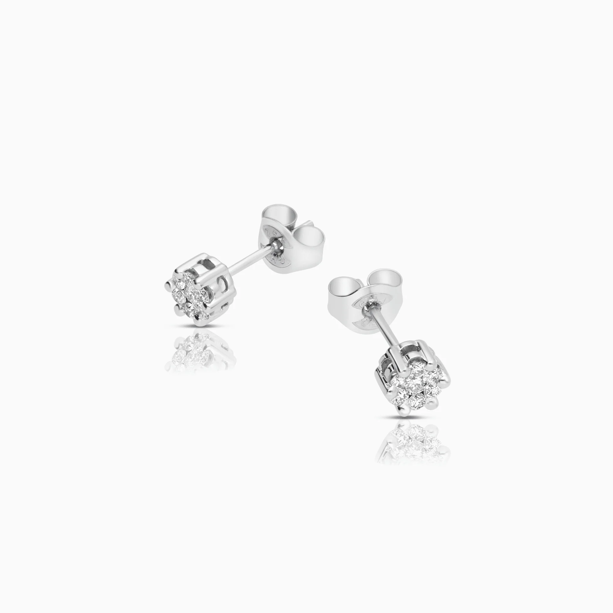 Diamond earrings 0.35ct 18K white gold - Image 2