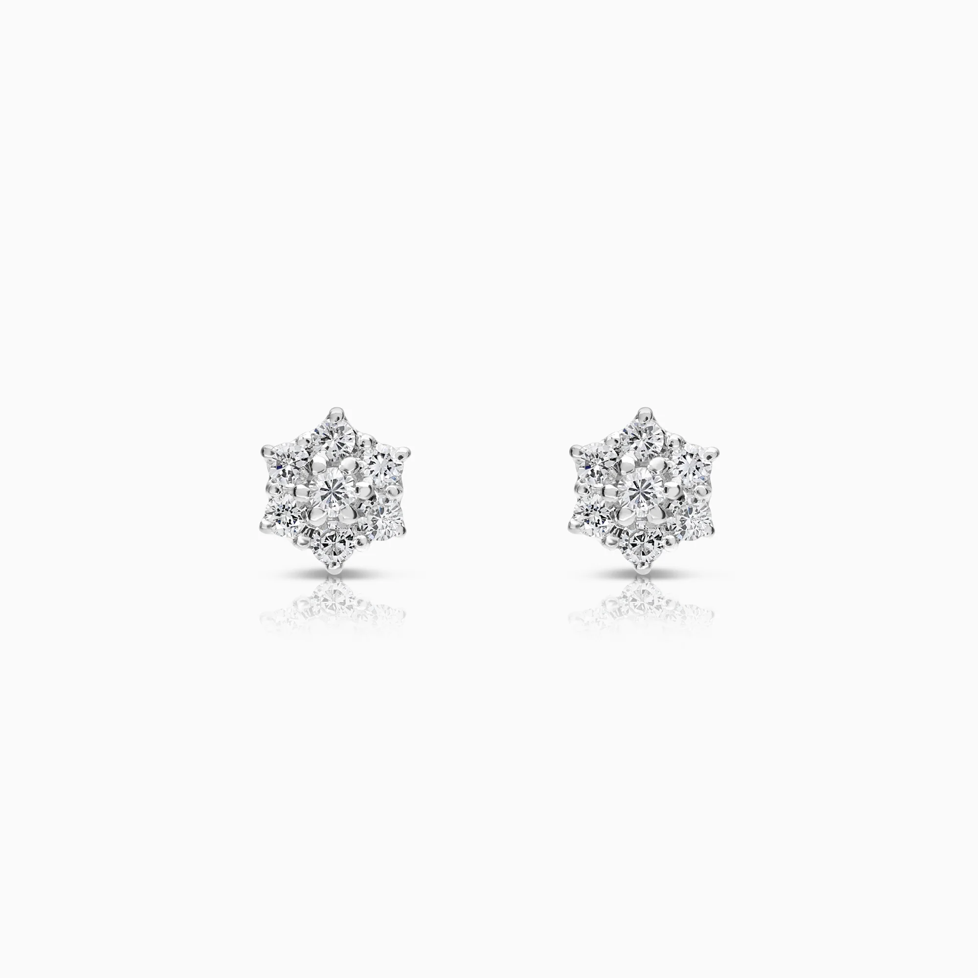 Diamond earrings 0.36ct 18K white gold