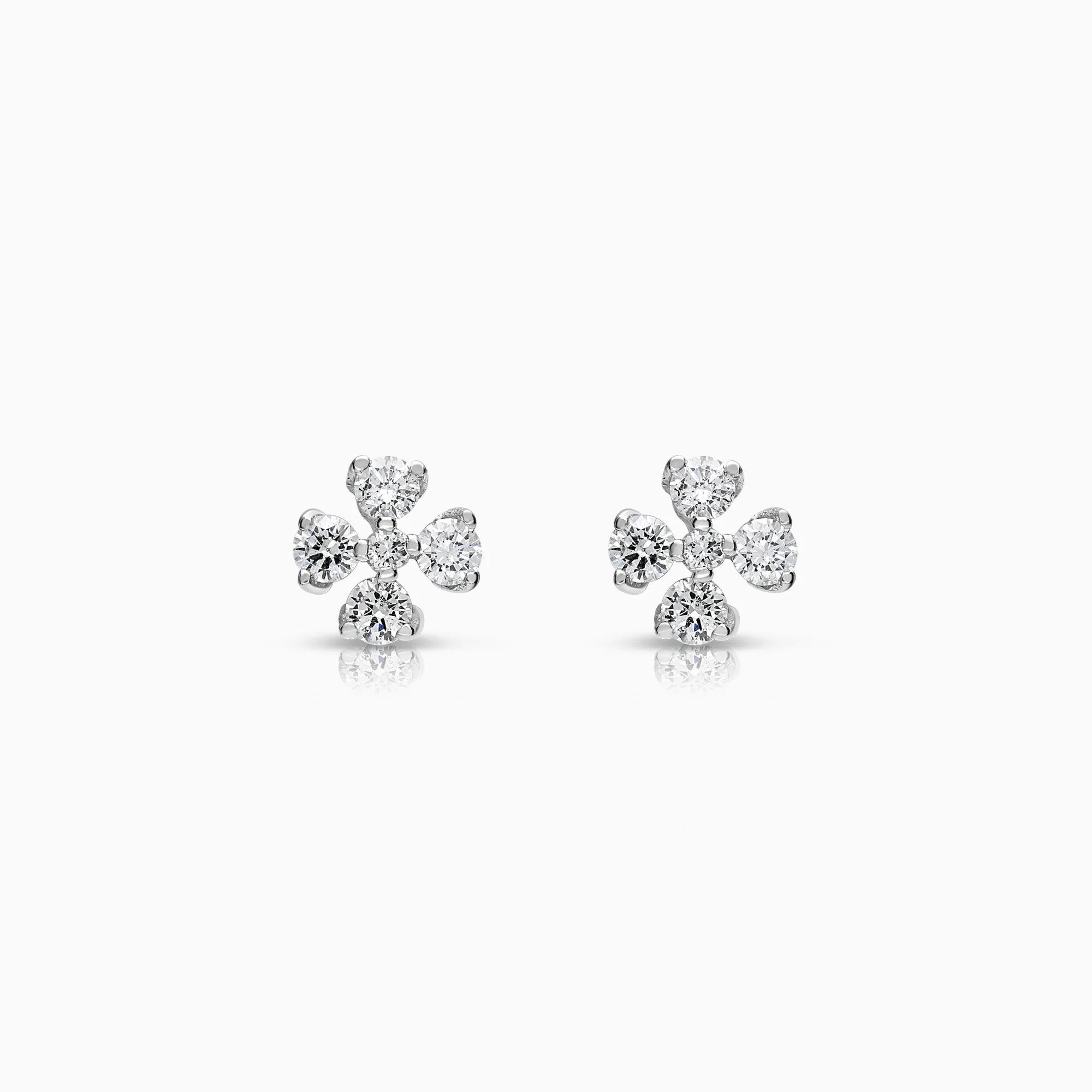 Diamond earrings 0.39ct 18K white gold