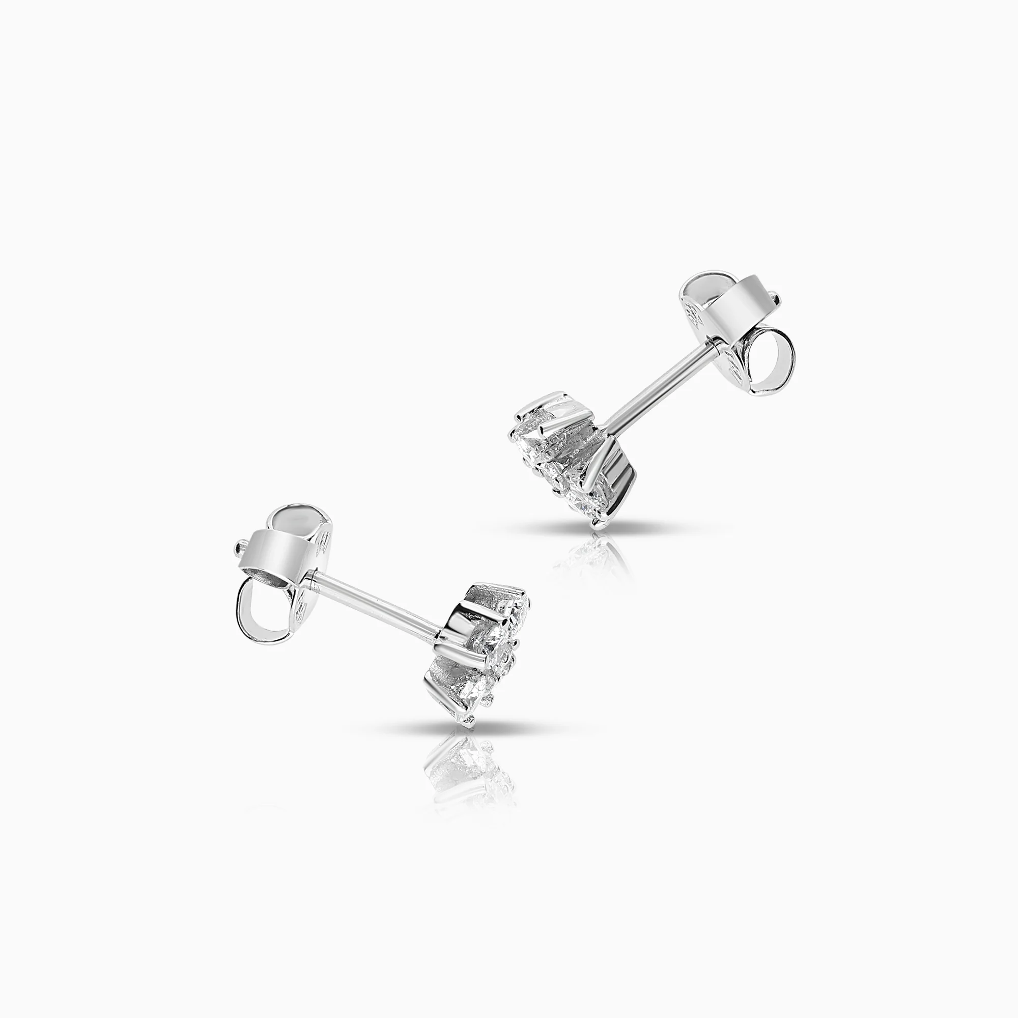 Diamond earrings 0.39ct 18K white gold - Image 2
