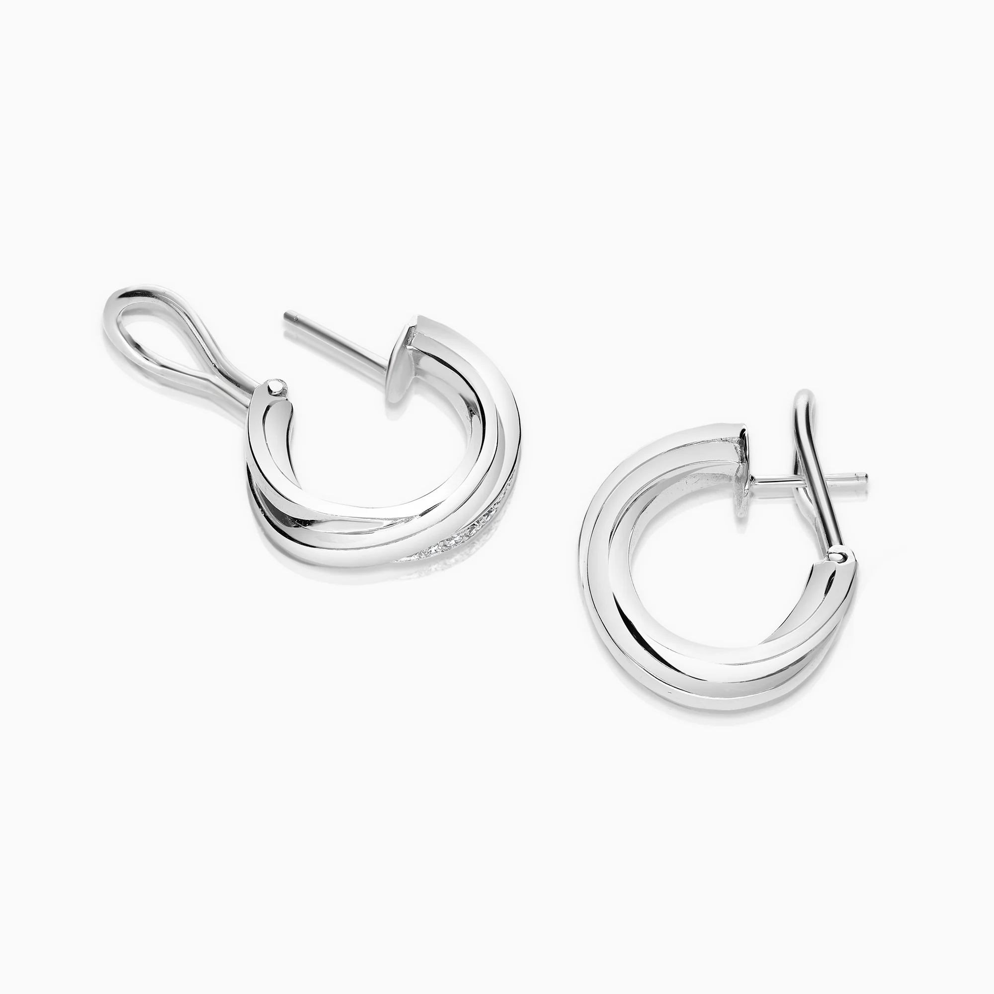 Diamond earrings 0.40ct 18K white gold - Image 3
