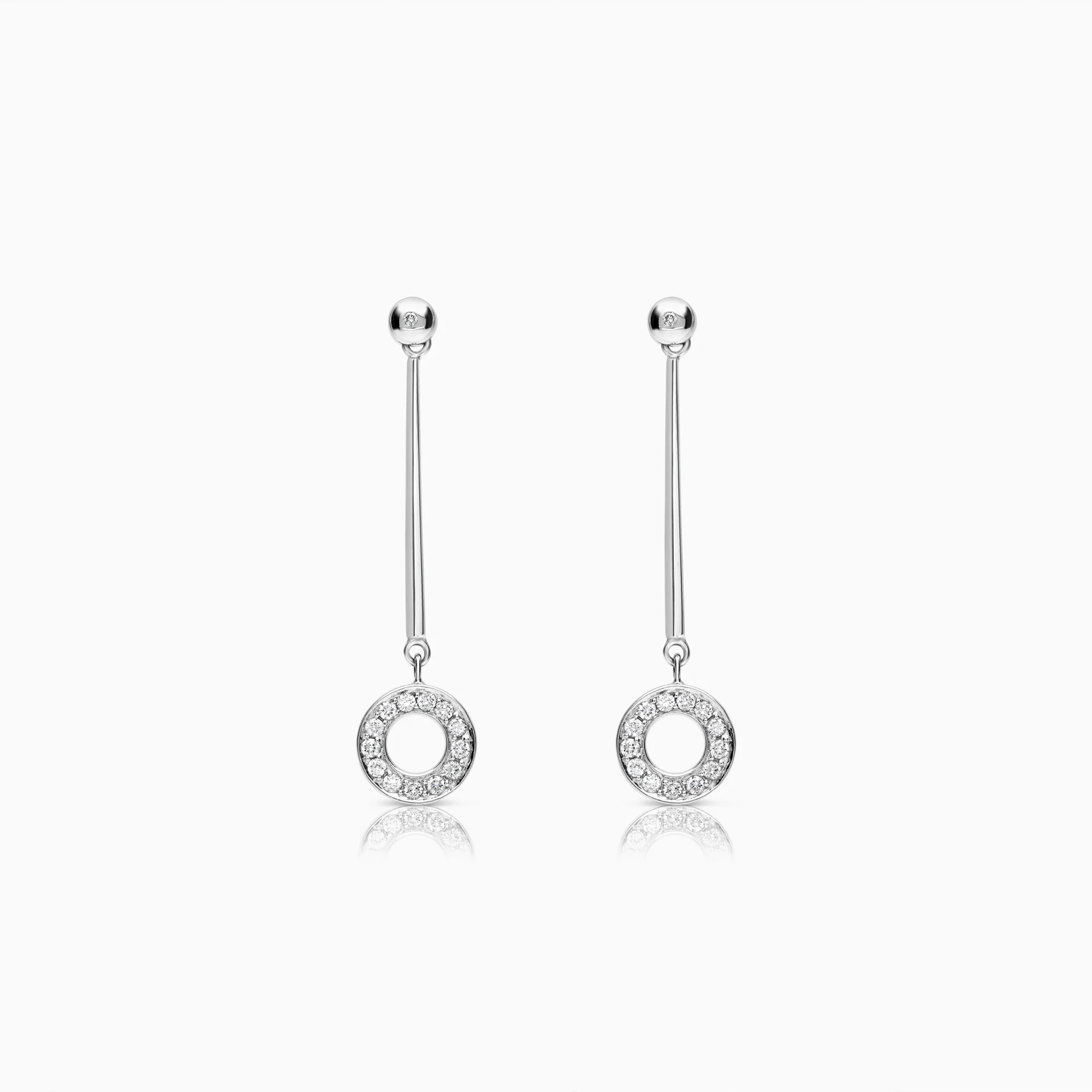 Diamond earrings 0.42ct 18K white gold