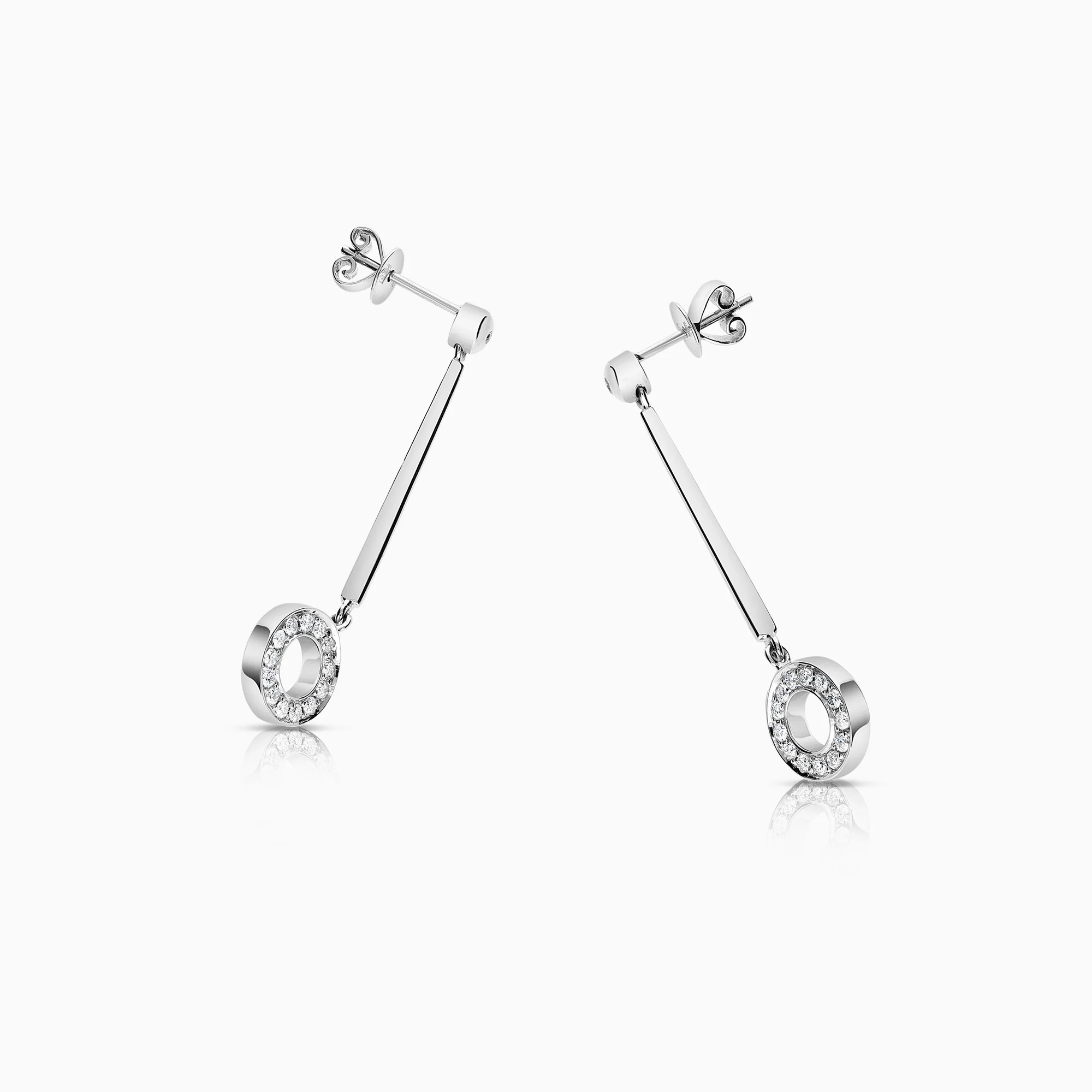 Diamond earrings 0.42ct 18K white gold - Image 2