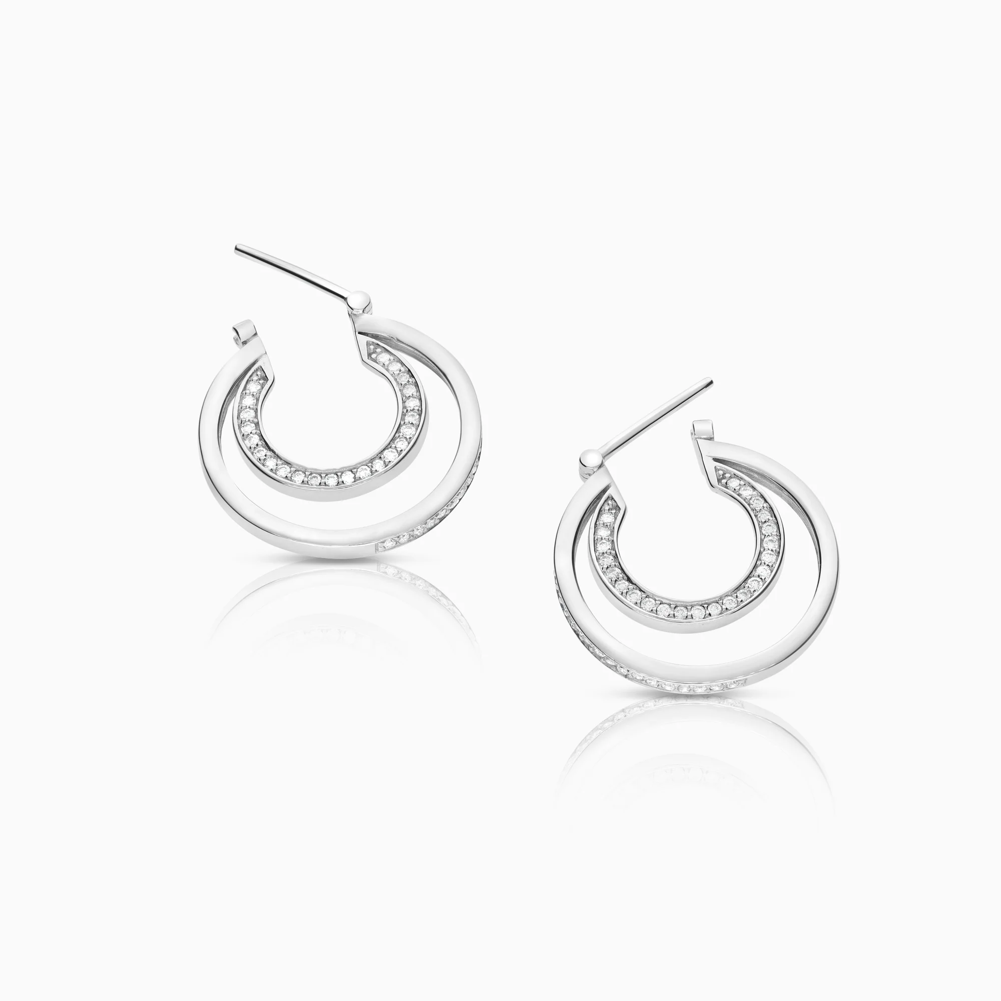 Diamond earrings 0.50ct 18K white gold - Image 2