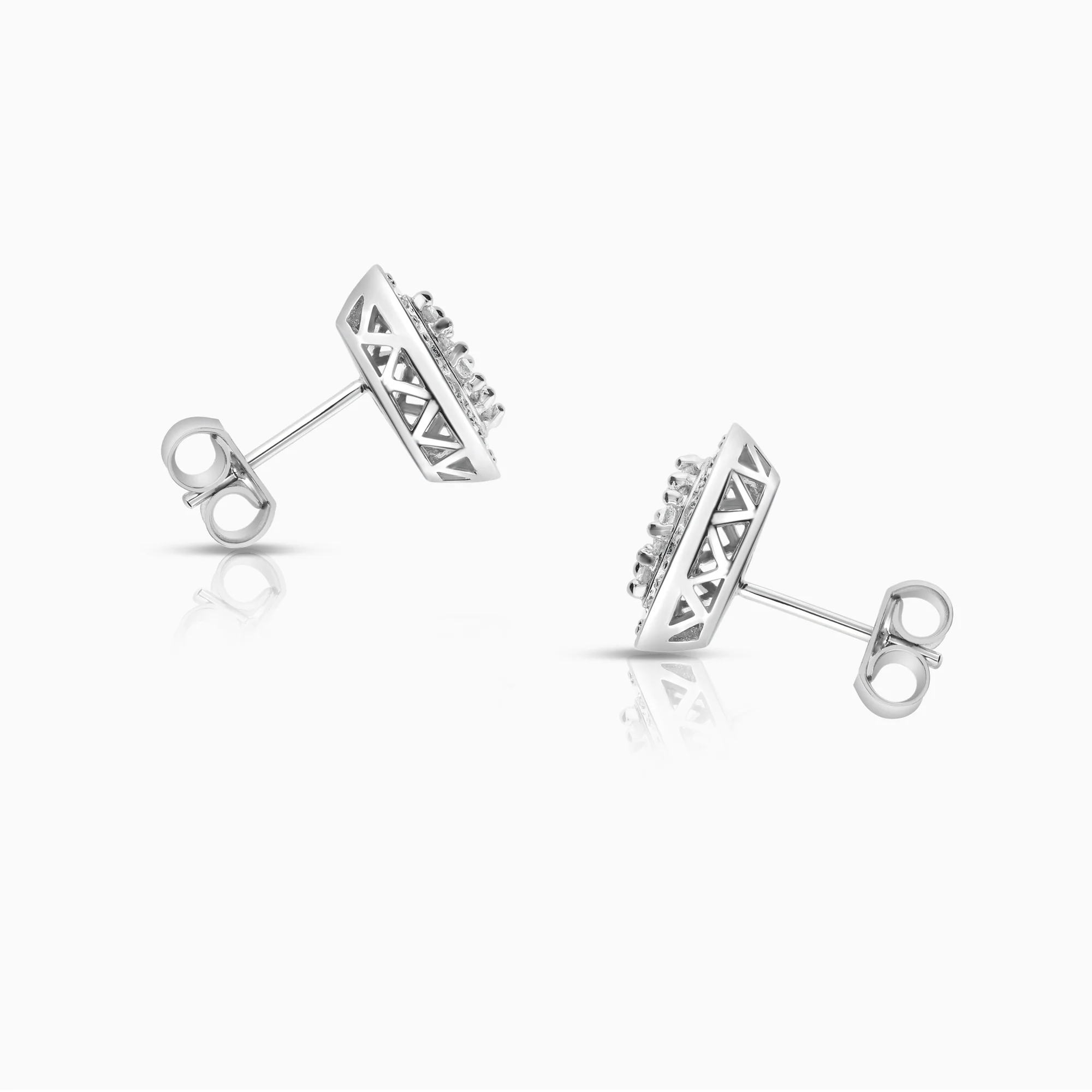 Diamond earrings 0.50ct 18K white gold - Image 2