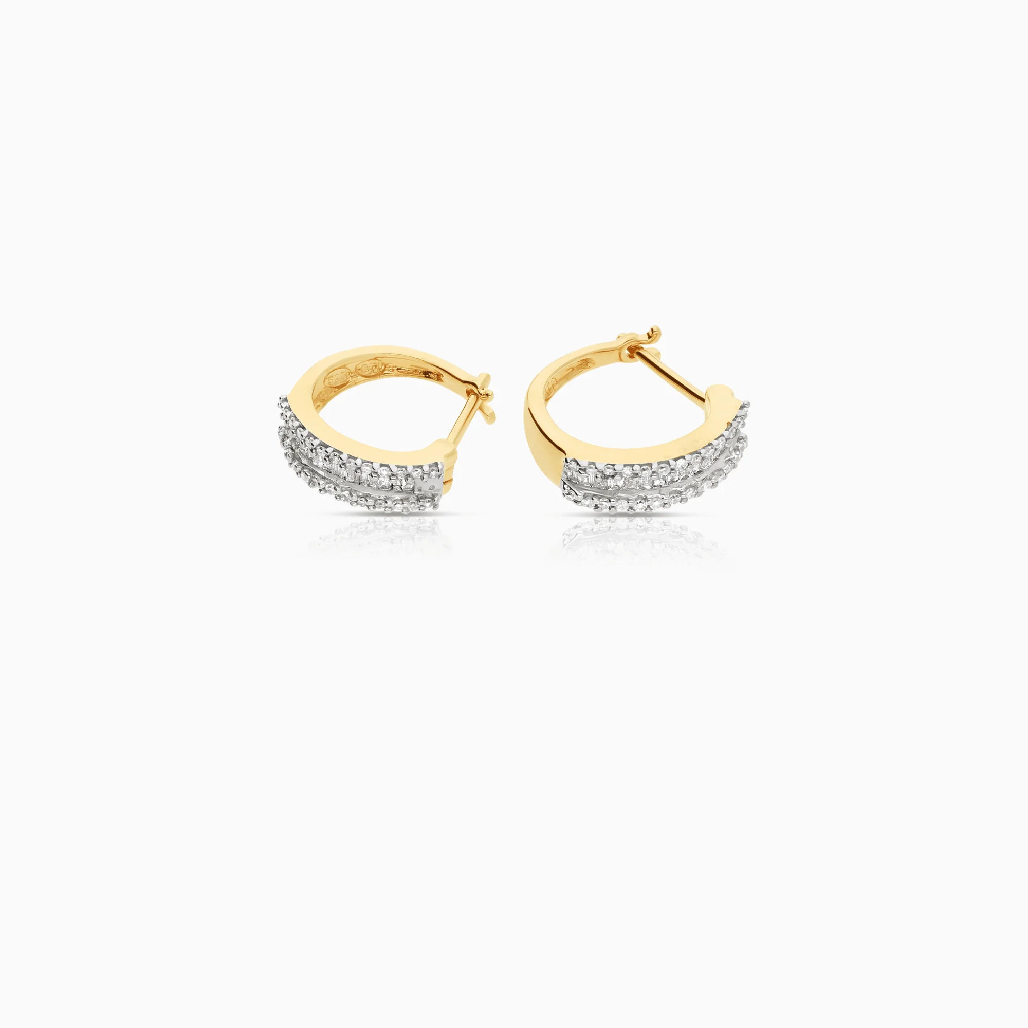 Diamond earrings 0.90ct 14K gold - Image 2