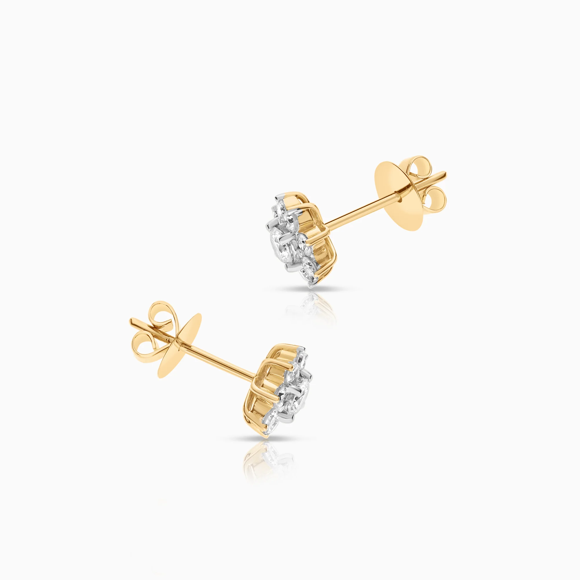 Diamond earrings 1.06ct 18K gold - Image 3