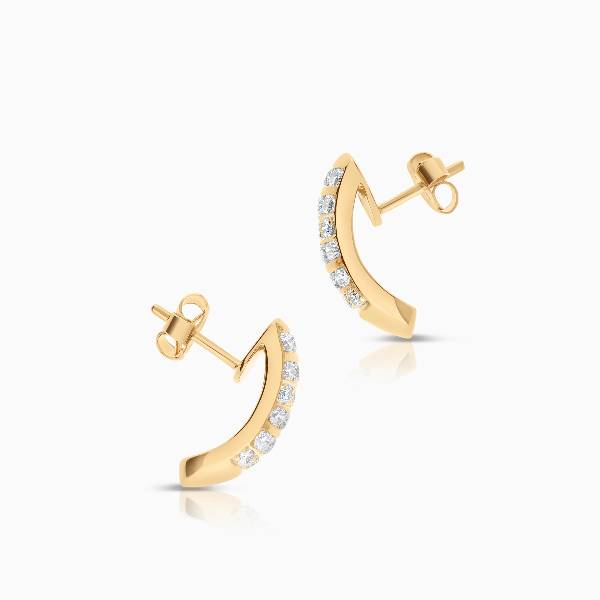 Diamond earrings 1.08ct 18K gold - Image 3