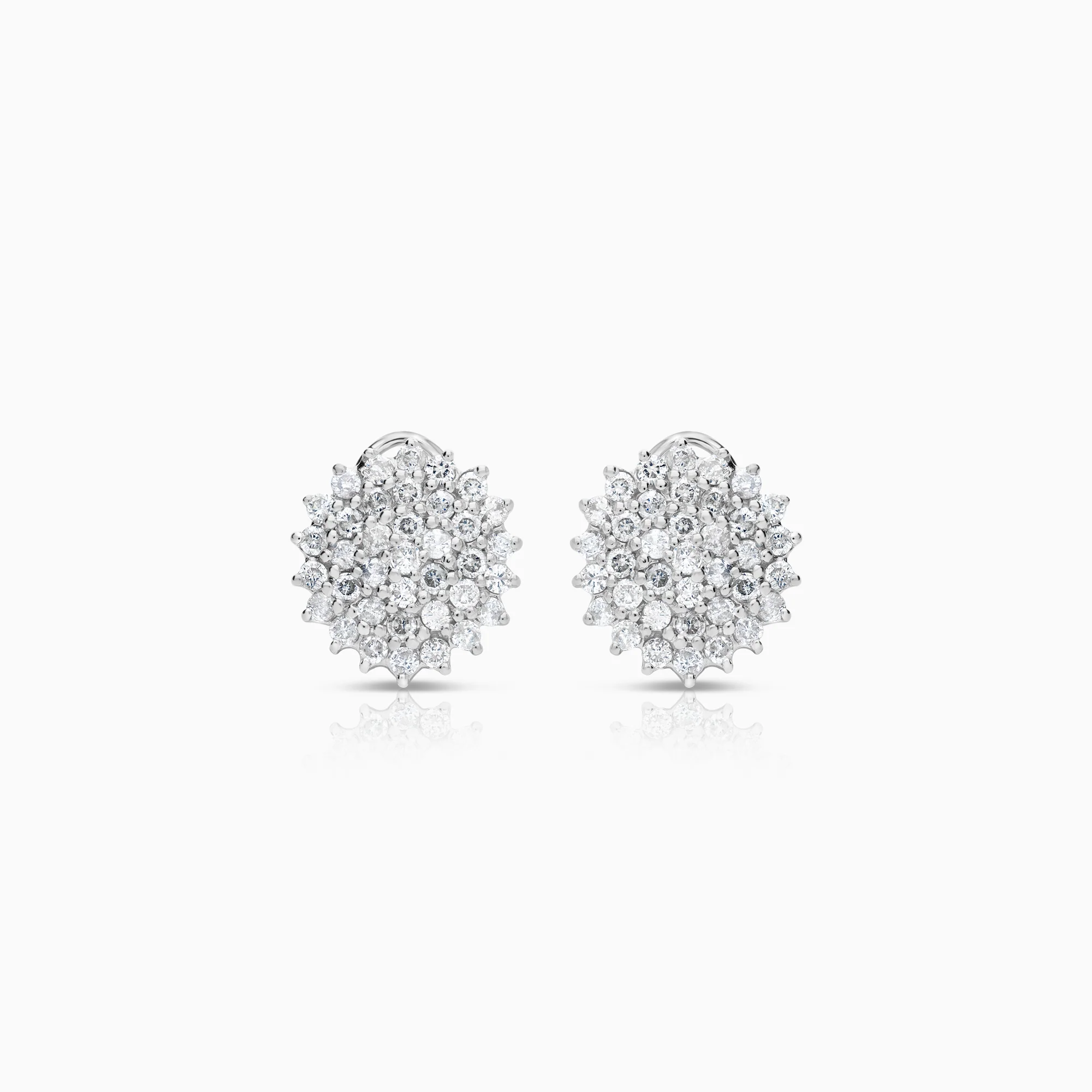 Diamond earrings 1.48ct 14K white gold