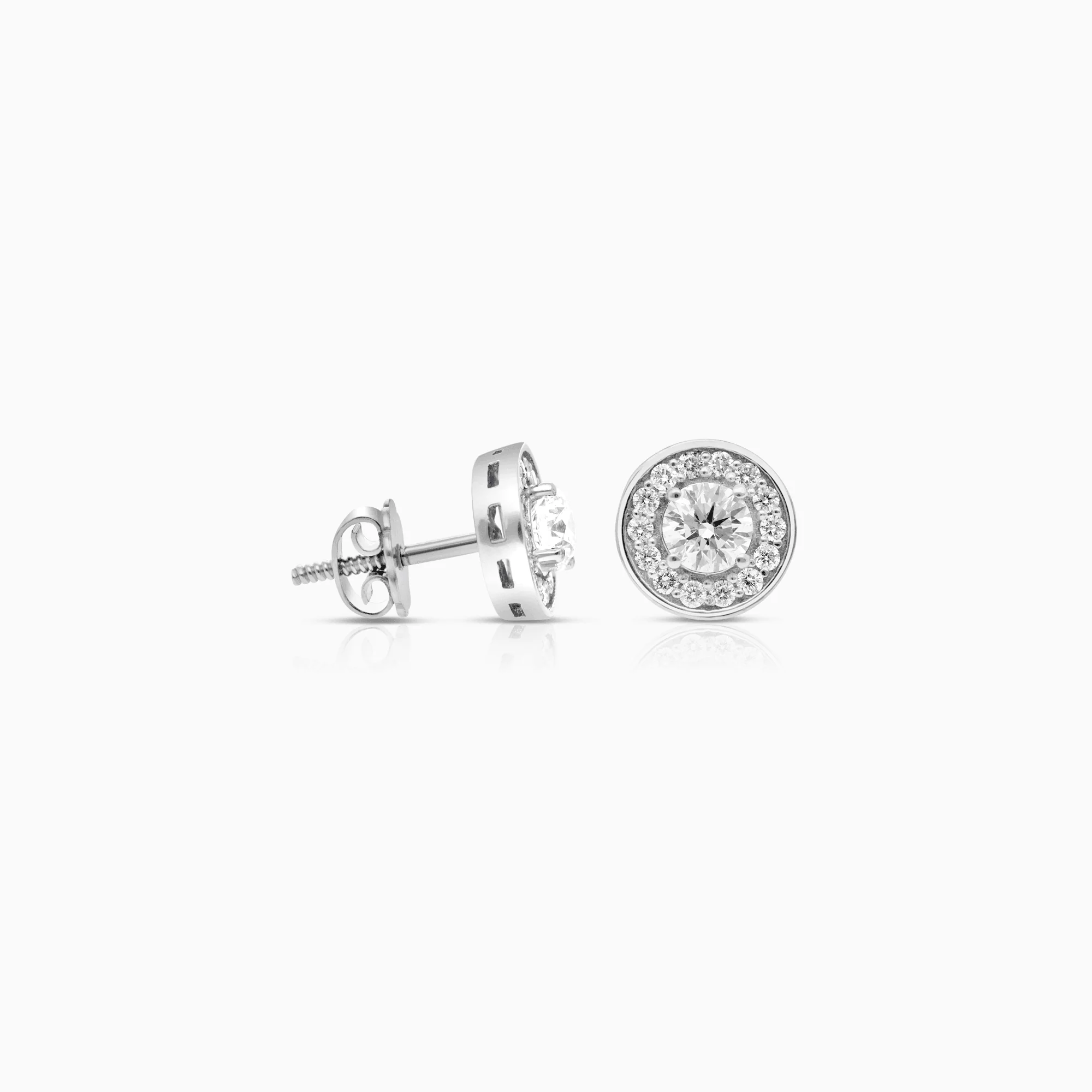Diamond earrings 1.00ct Platinum - Image 2