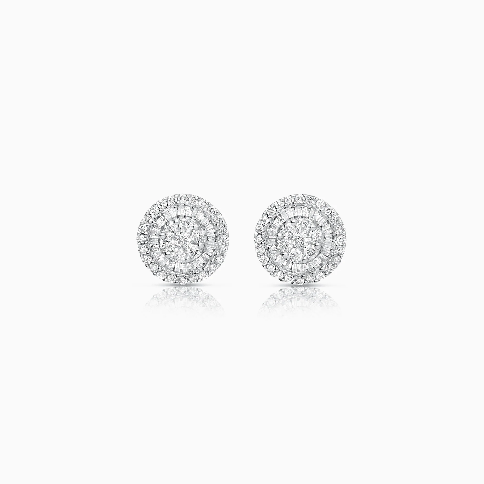 Diamond earrings 1.30ct 18K white gold