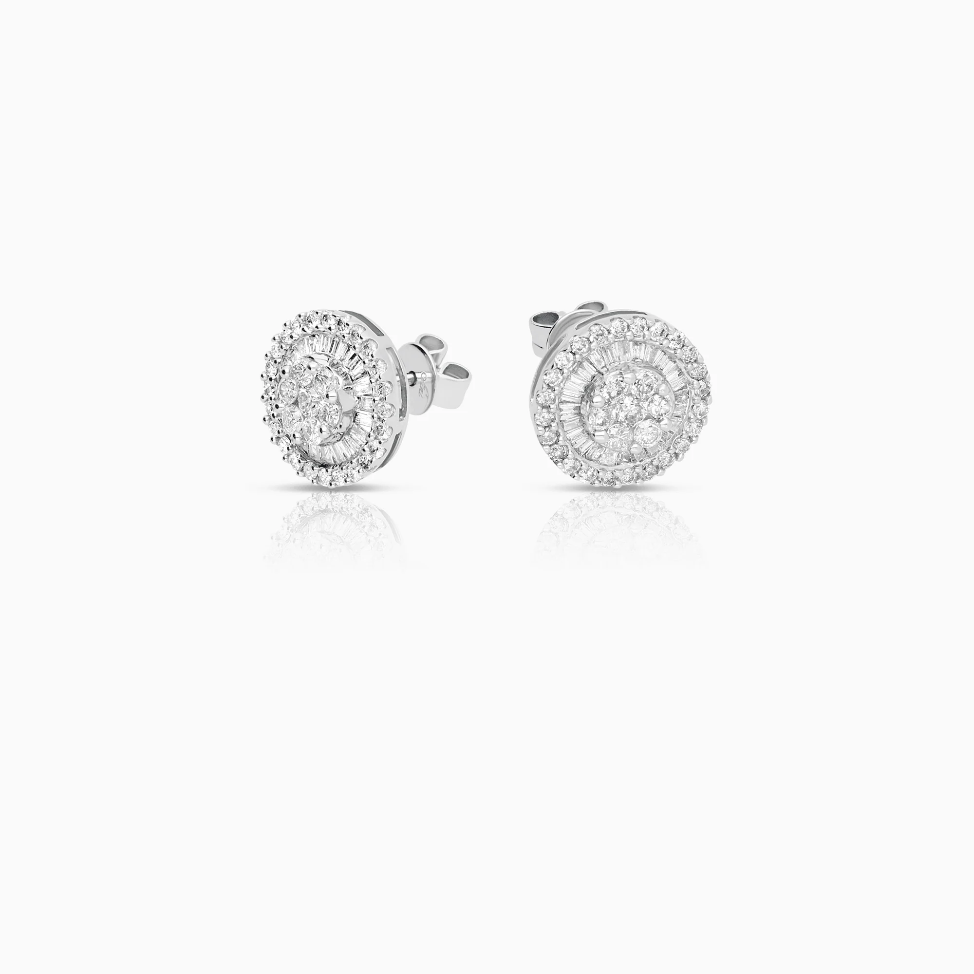 Diamond earrings 1.30ct 18K white gold - Image 2