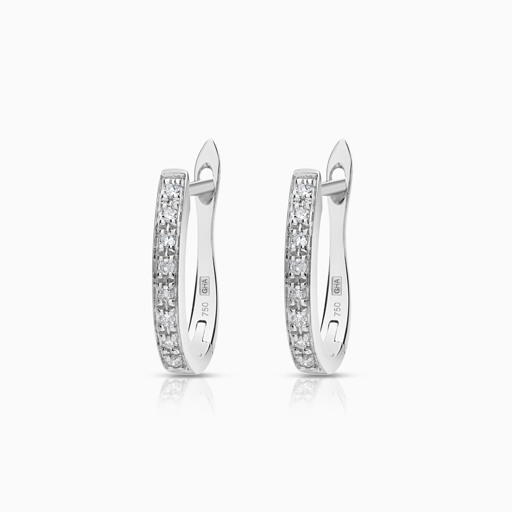 Diamond hoop earrings 0.05ct 18K white gold