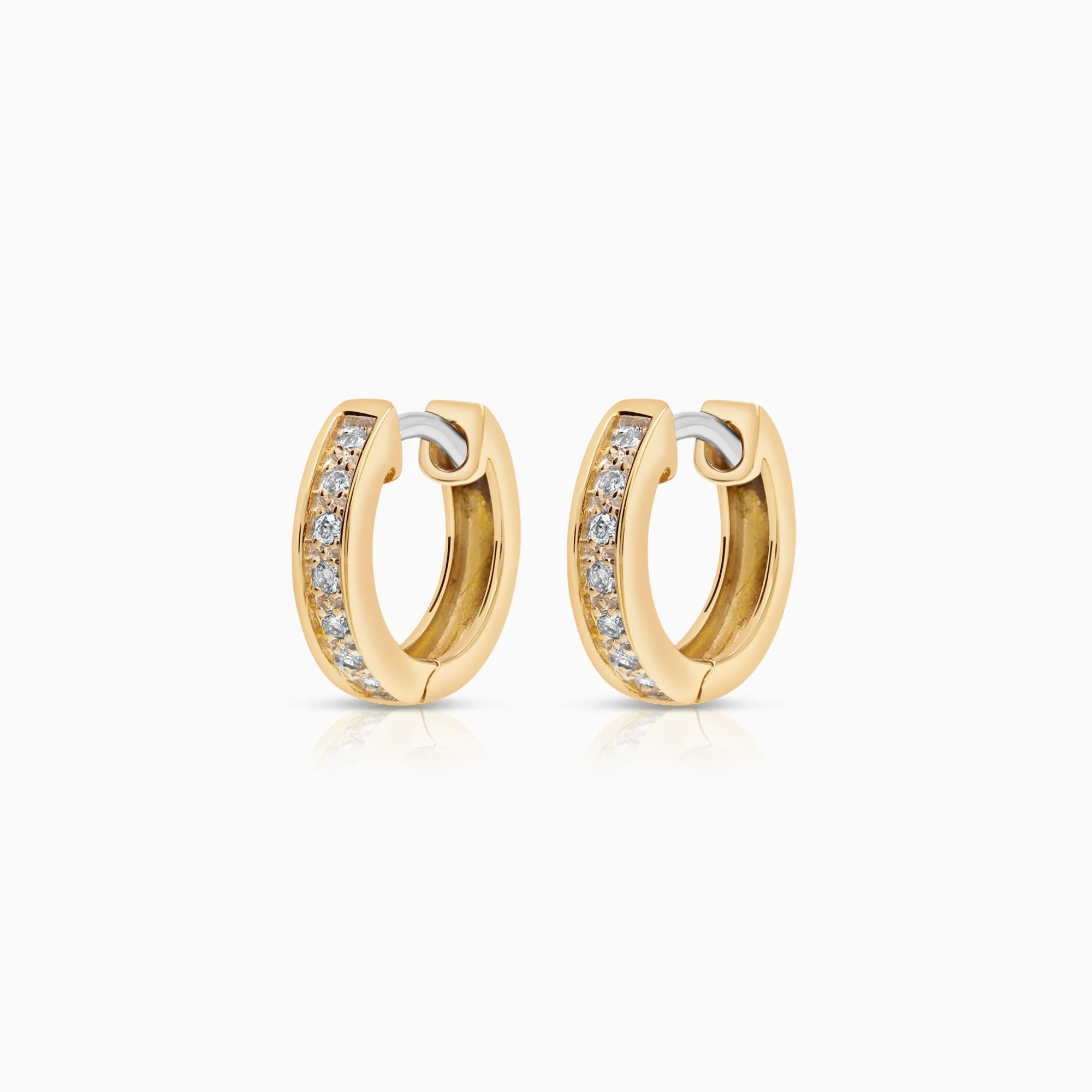 Diamond hoop earrings 0.14ct 18K gold