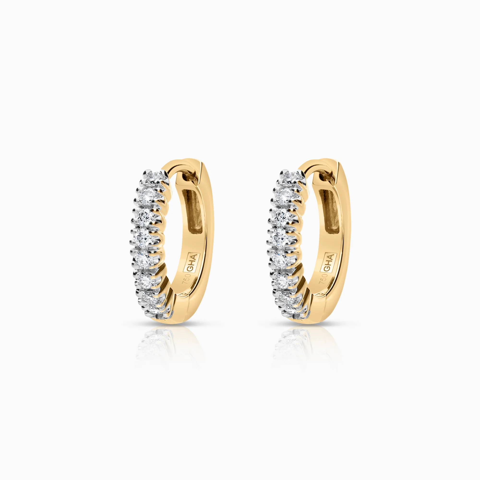 Diamond hoop earrings 0.20ct 18K gold