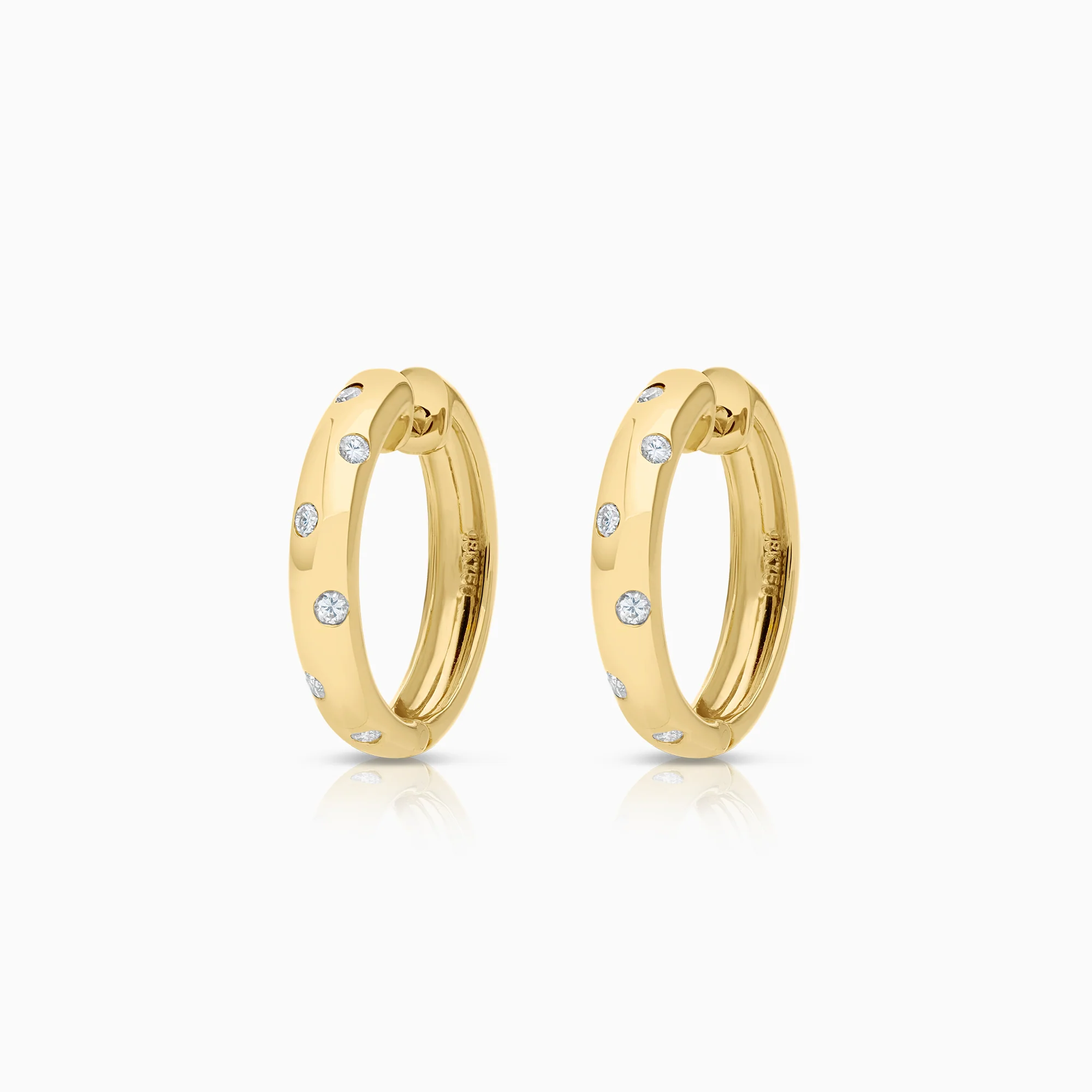 Diamond earrings Hoop 0.24ct 18K gold