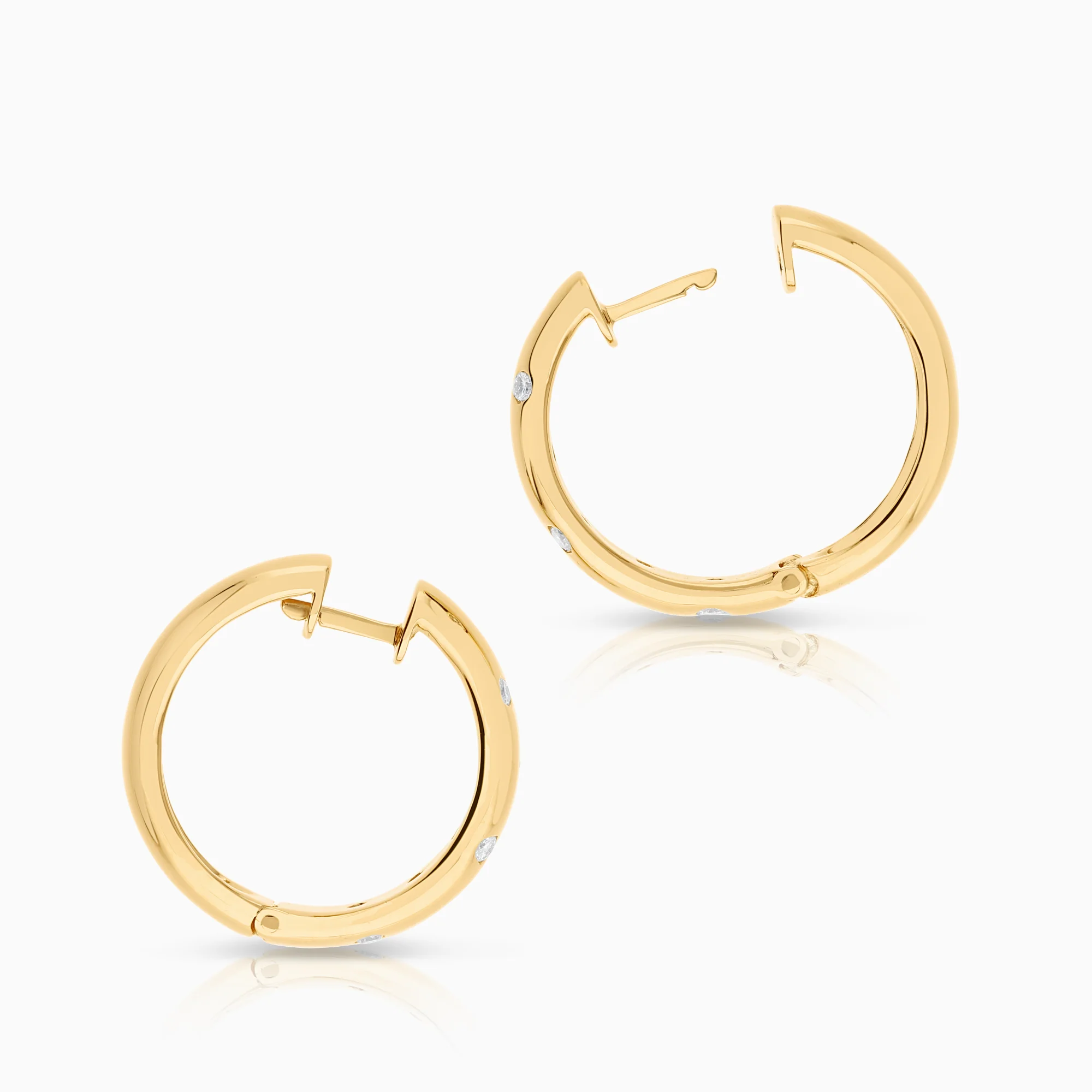Diamond earrings Hoop 0.24ct 18K gold - Image 2