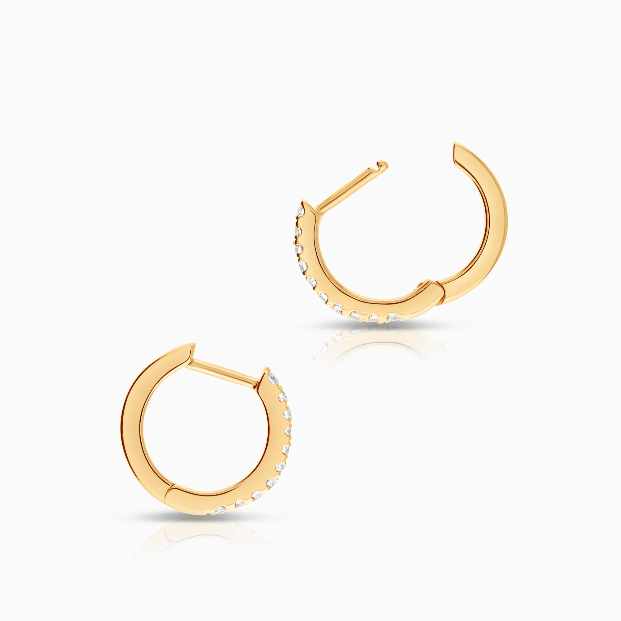 Diamond earrings Hoops 0.30ct 18K gold - Image 2