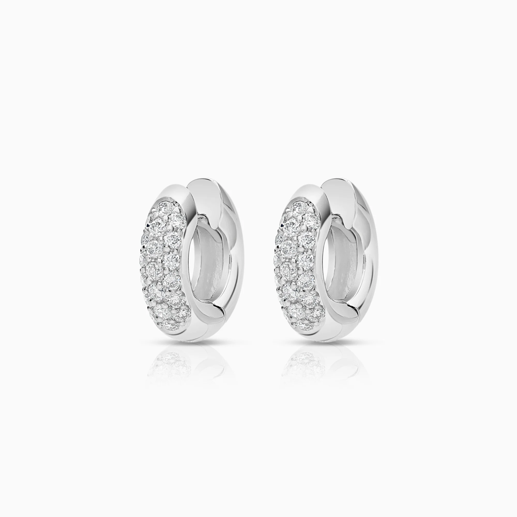 Diamond hoop earrings 0.38ct 18K white gold