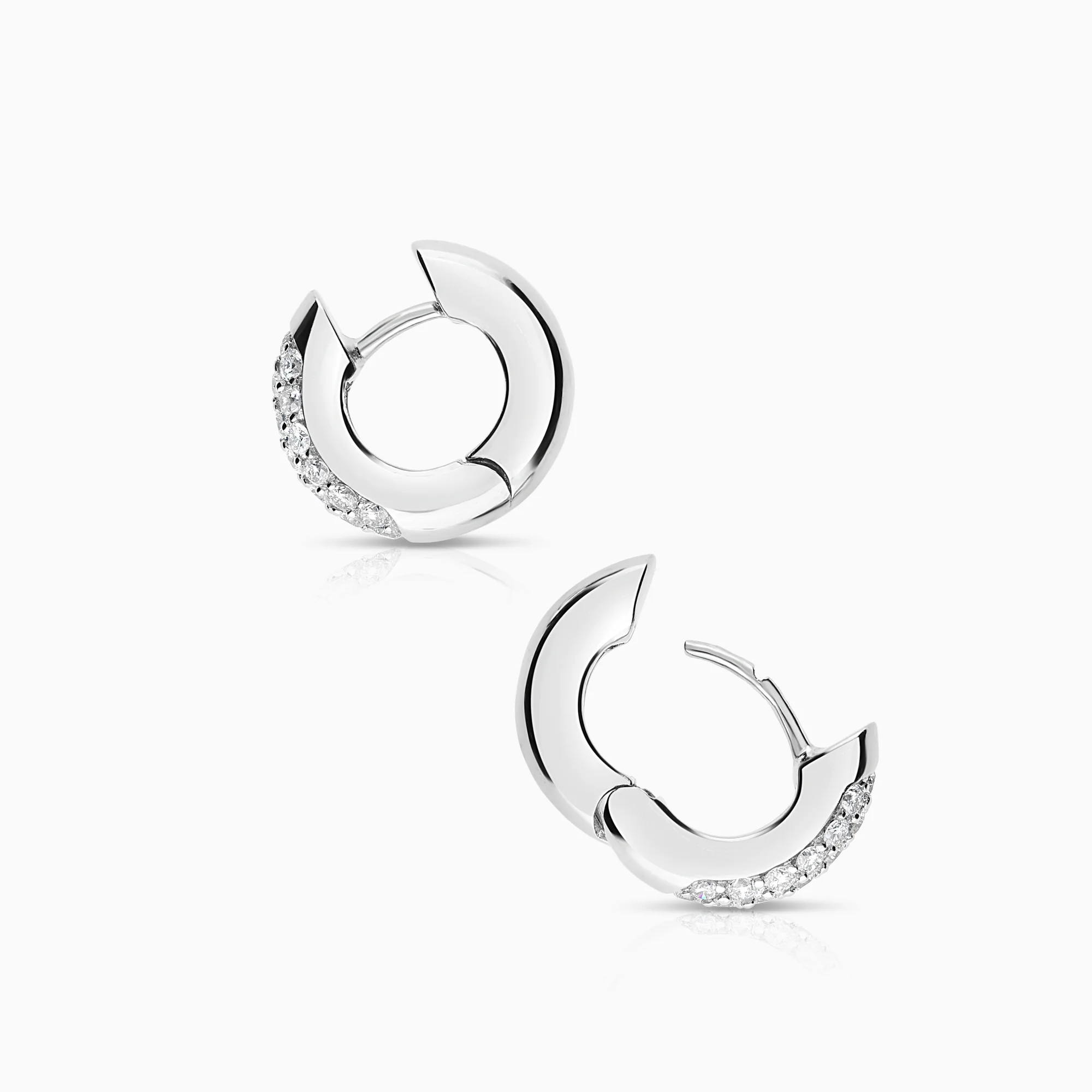 Diamond hoop earrings 0.38ct 18K white gold - Image 2