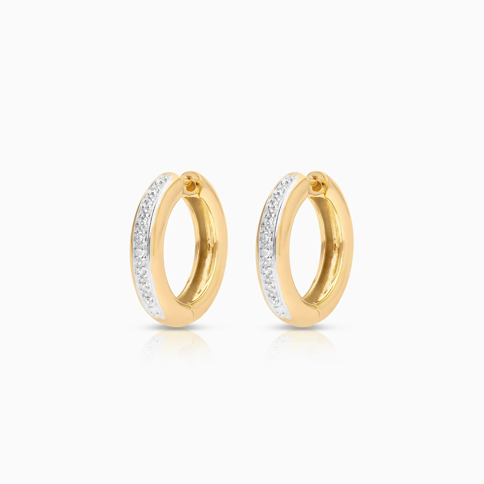 Diamond earrings Hoops 0.12ct 18K gold