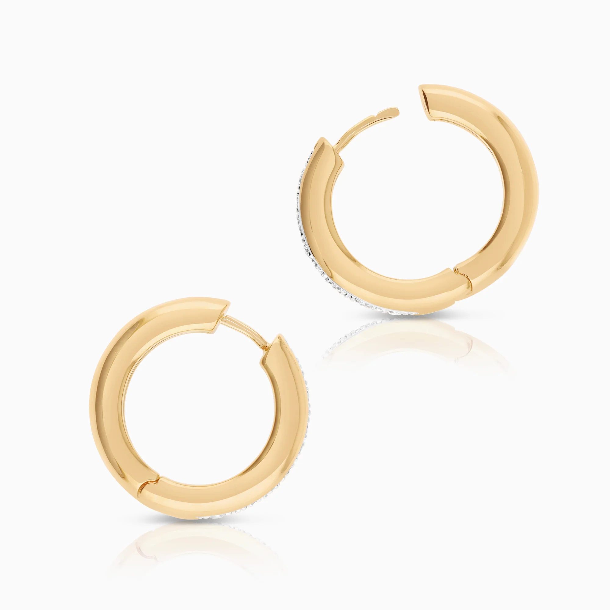 Diamond earrings Hoops 0.12ct 18K gold - Image 2