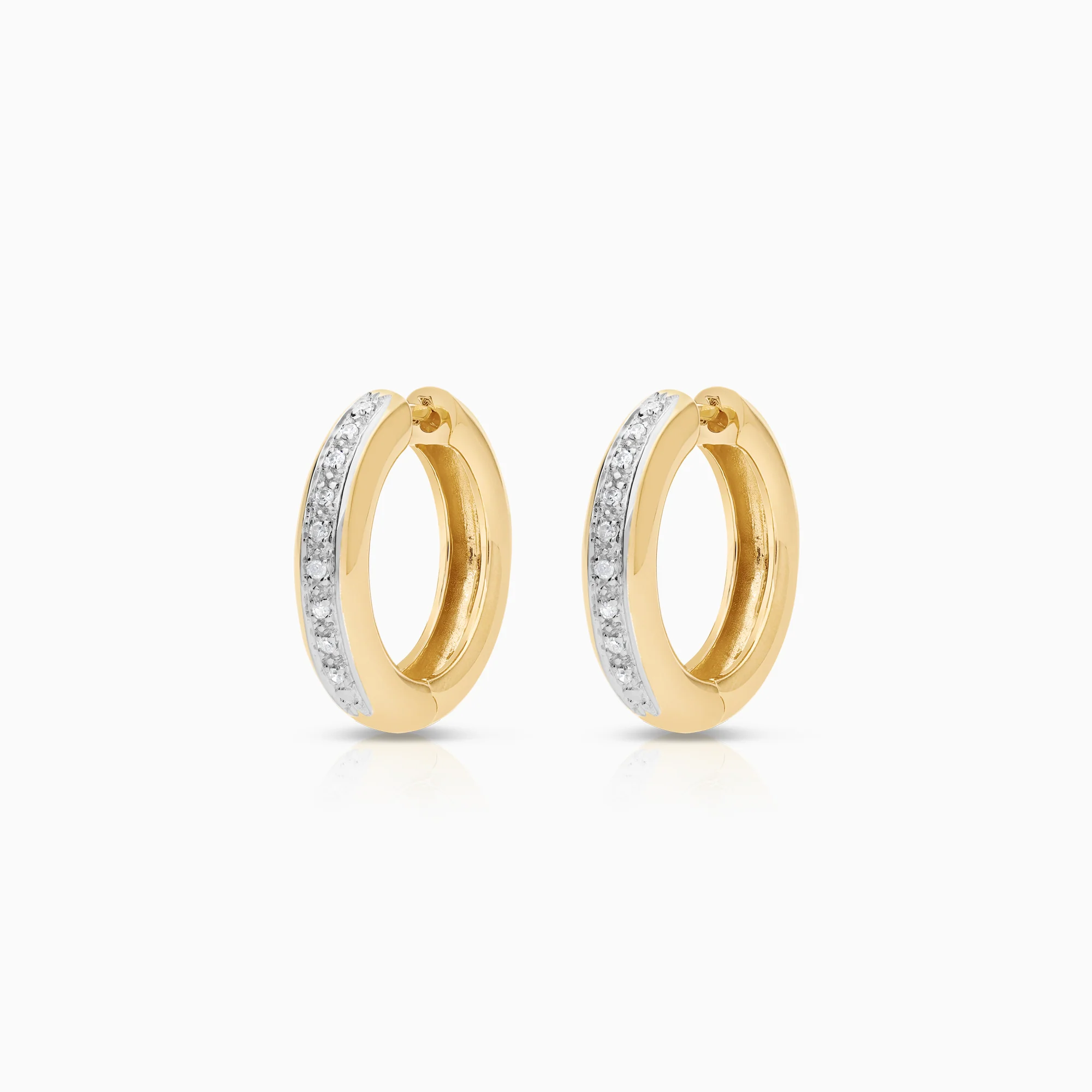 Diamond earrings Hoops 0.12ct 18K gold