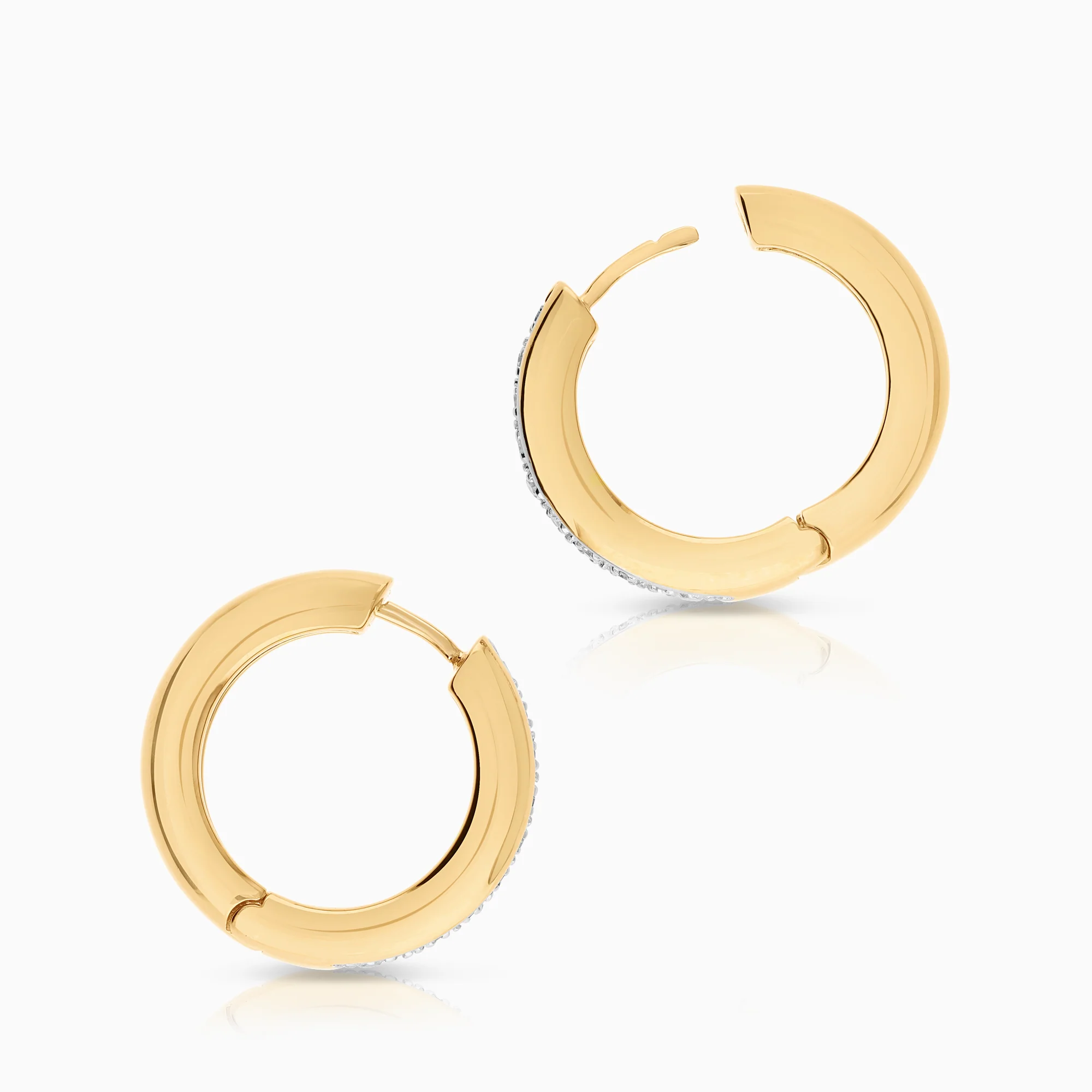 Diamond earrings Hoops 0.12ct 18K gold - Image 2