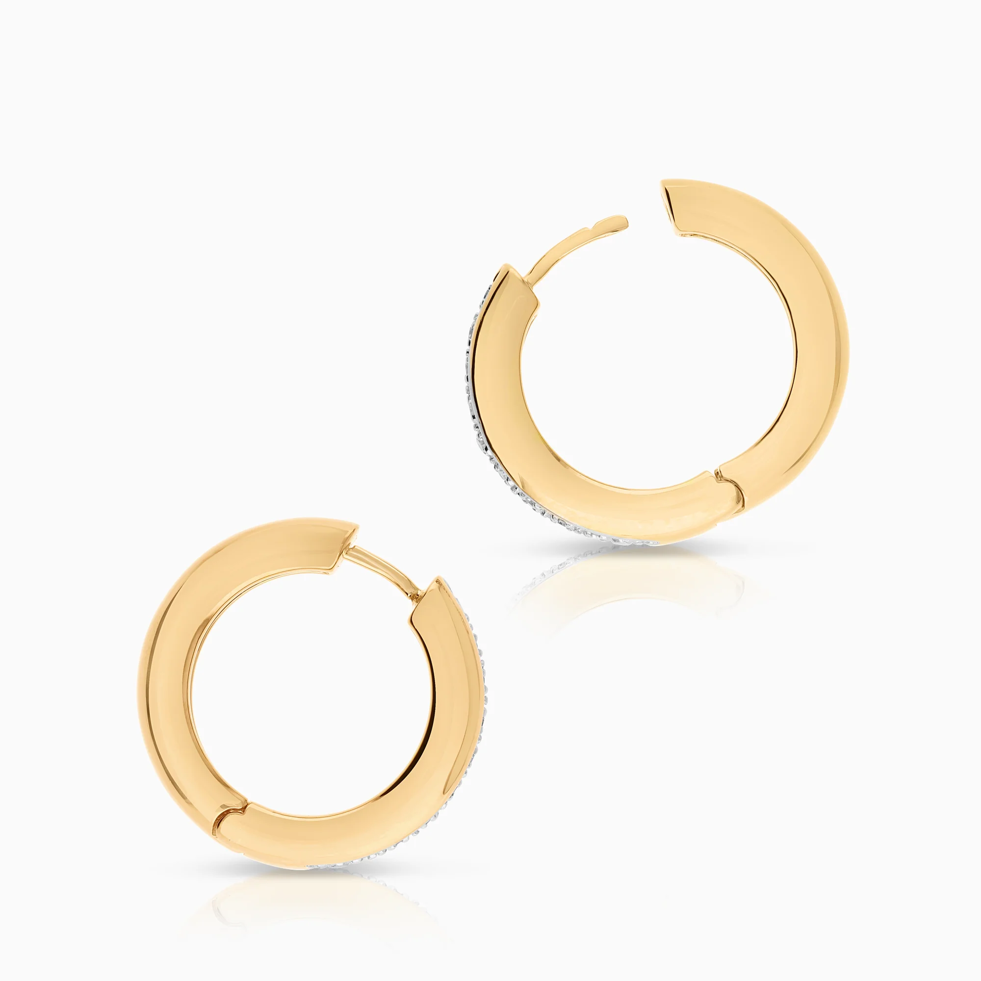 Diamond earrings Hoops 0.12ct 18K gold - Image 2