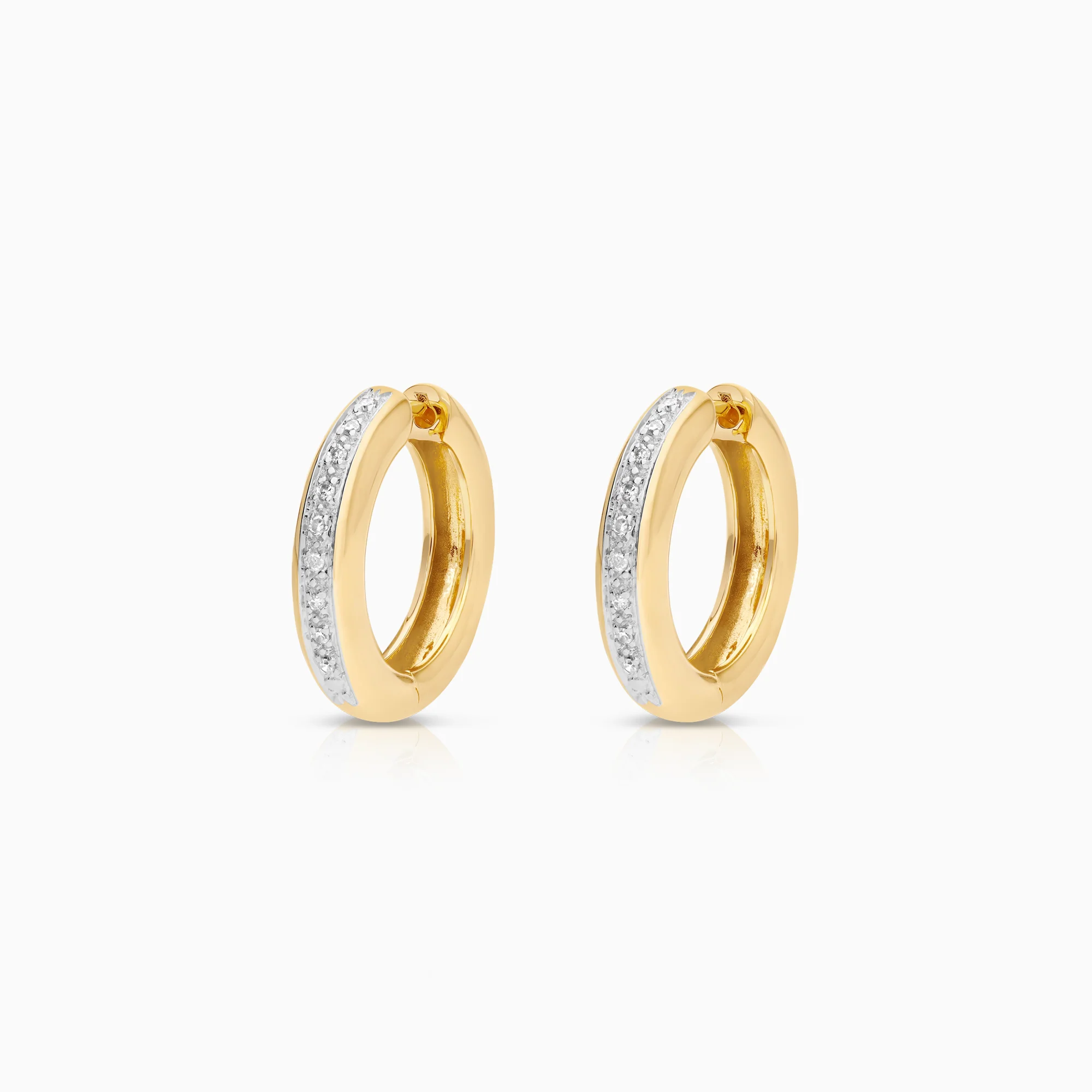 Diamond earrings Hoops 0.12ct 18K gold