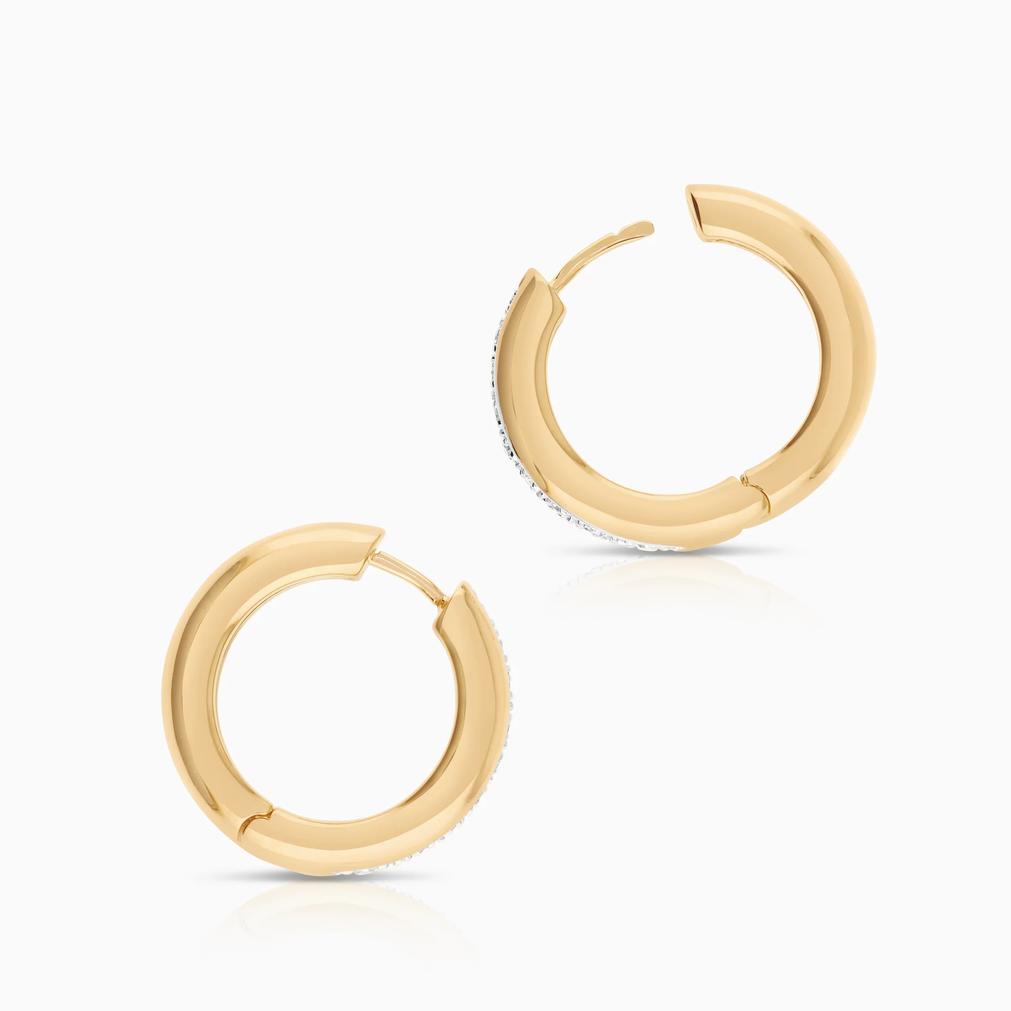 Diamond earrings Hoops 0.12ct 18K gold - Image 2