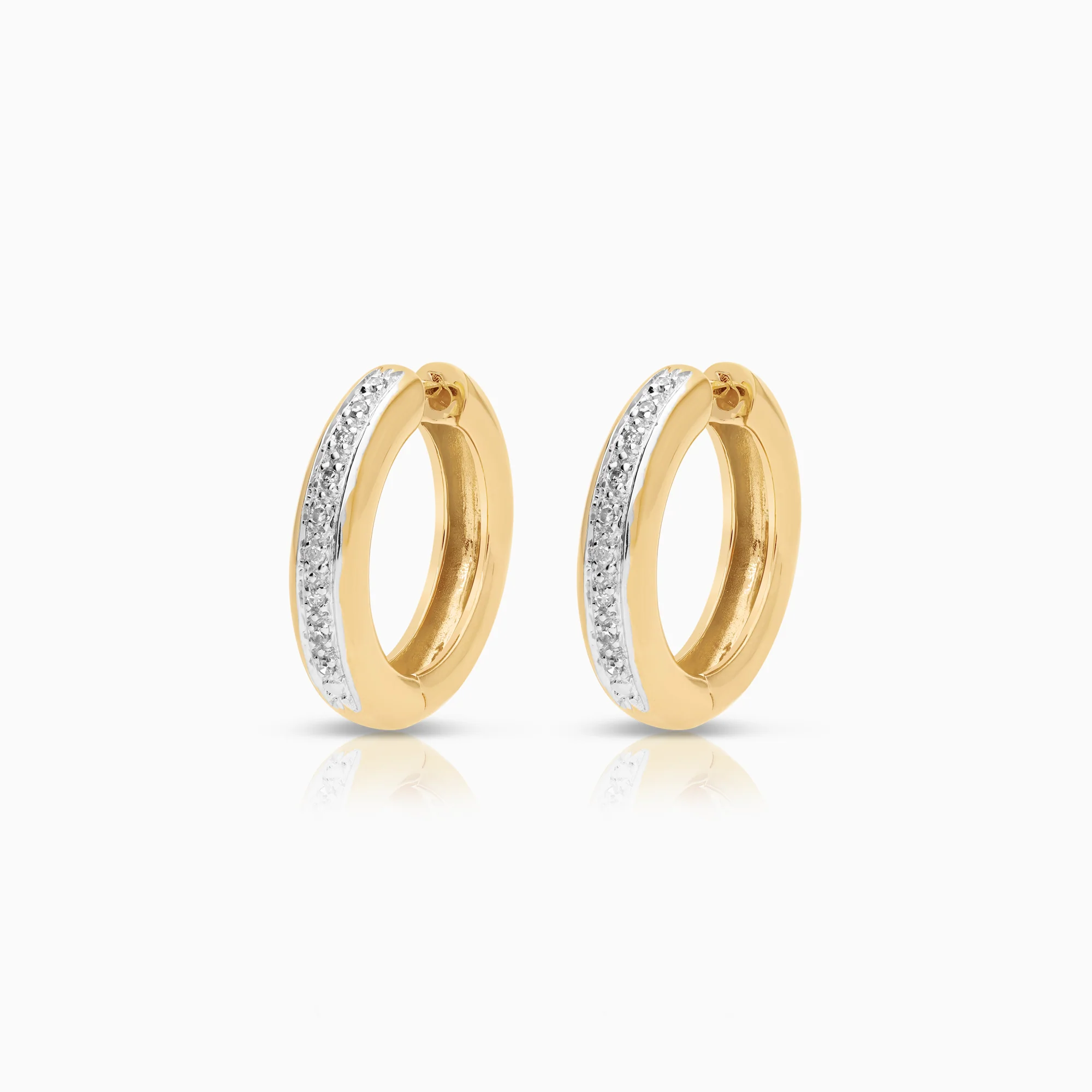 Diamond earrings Hoops 0.12ct 18K gold