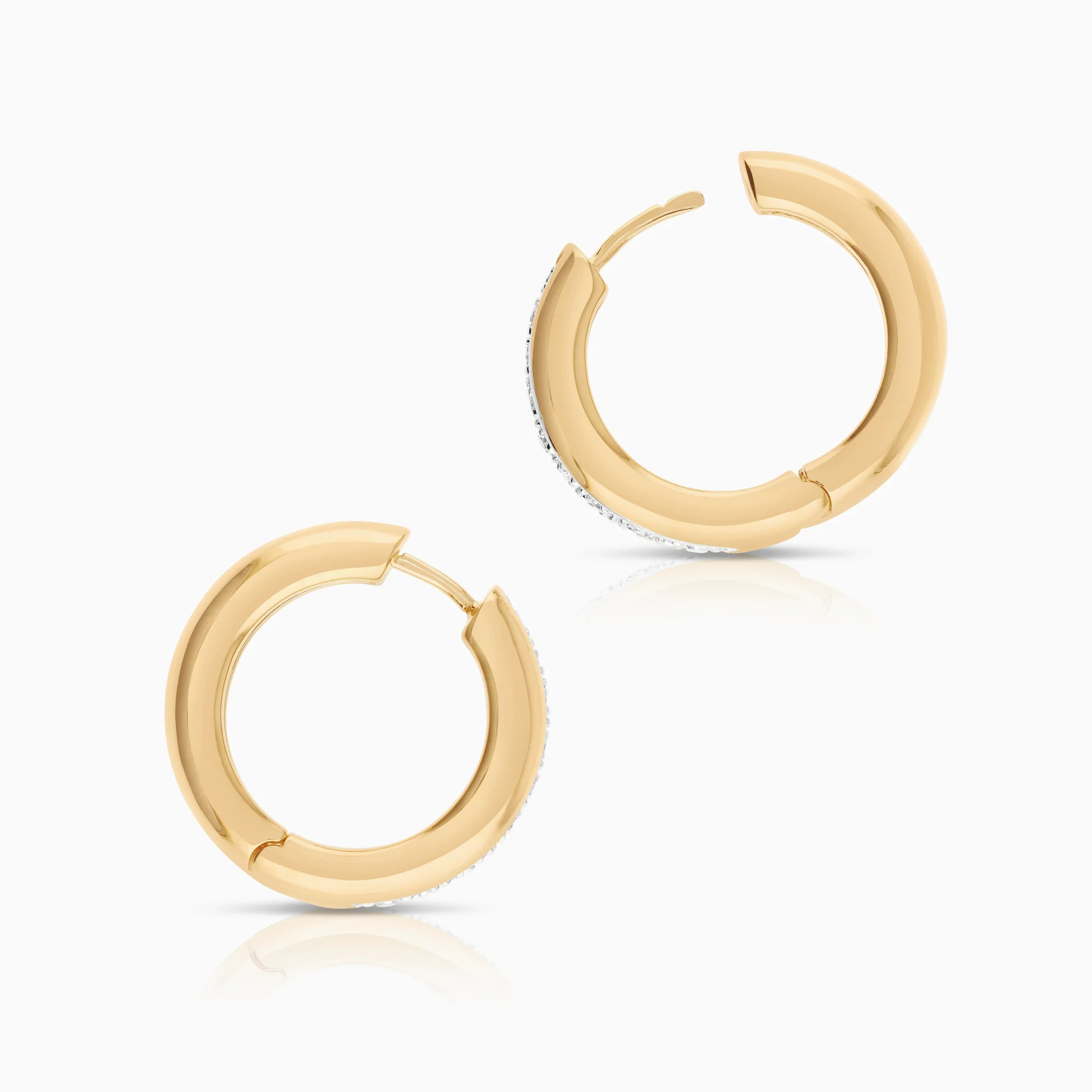 Diamond earrings Hoops 0.12ct 18K gold - Image 2
