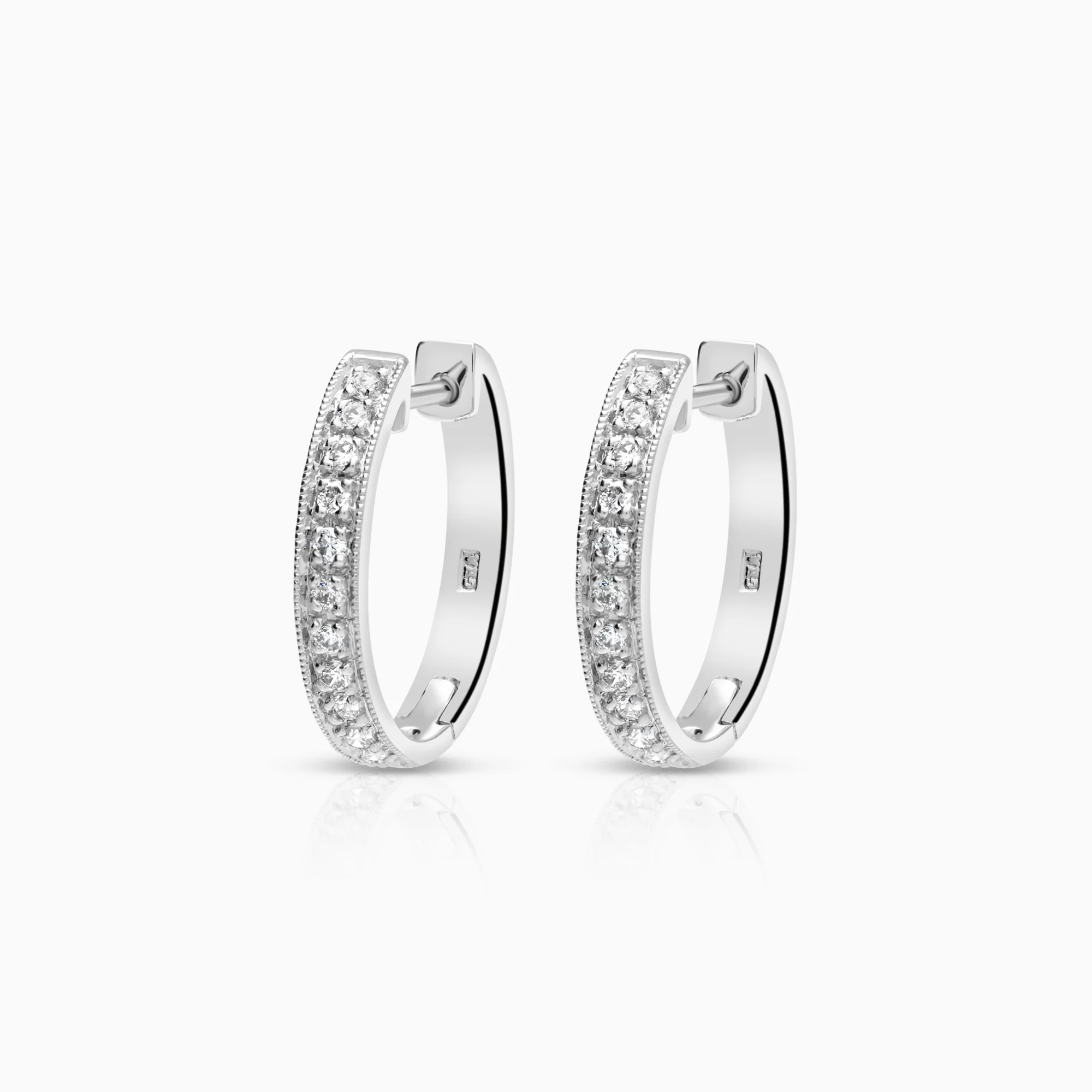 Diamond Hoop Earrings 0.26ct 18K white gold