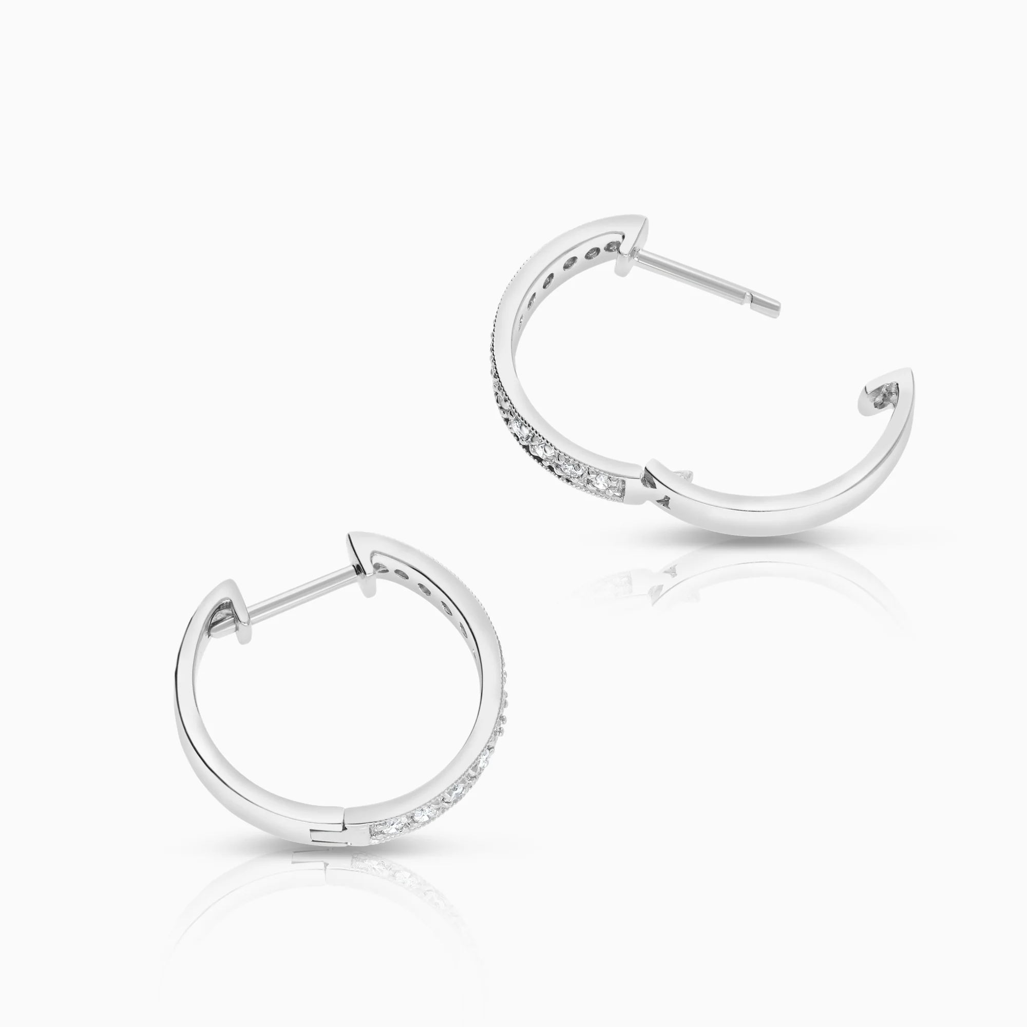 Diamond Hoop Earrings 0.26ct 18K white gold - Image 2