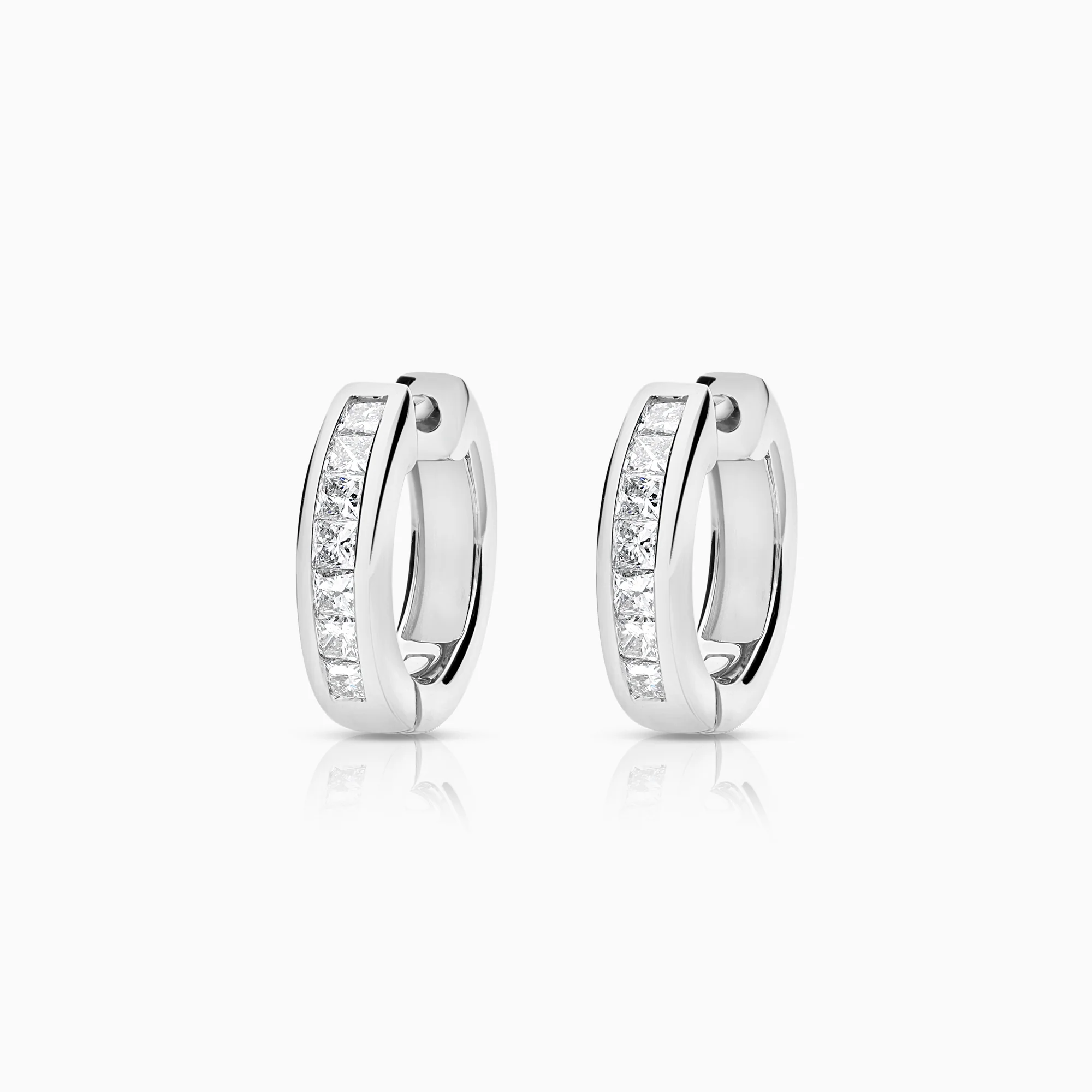 Diamond hoop earrings 0.63ct 18K white gold