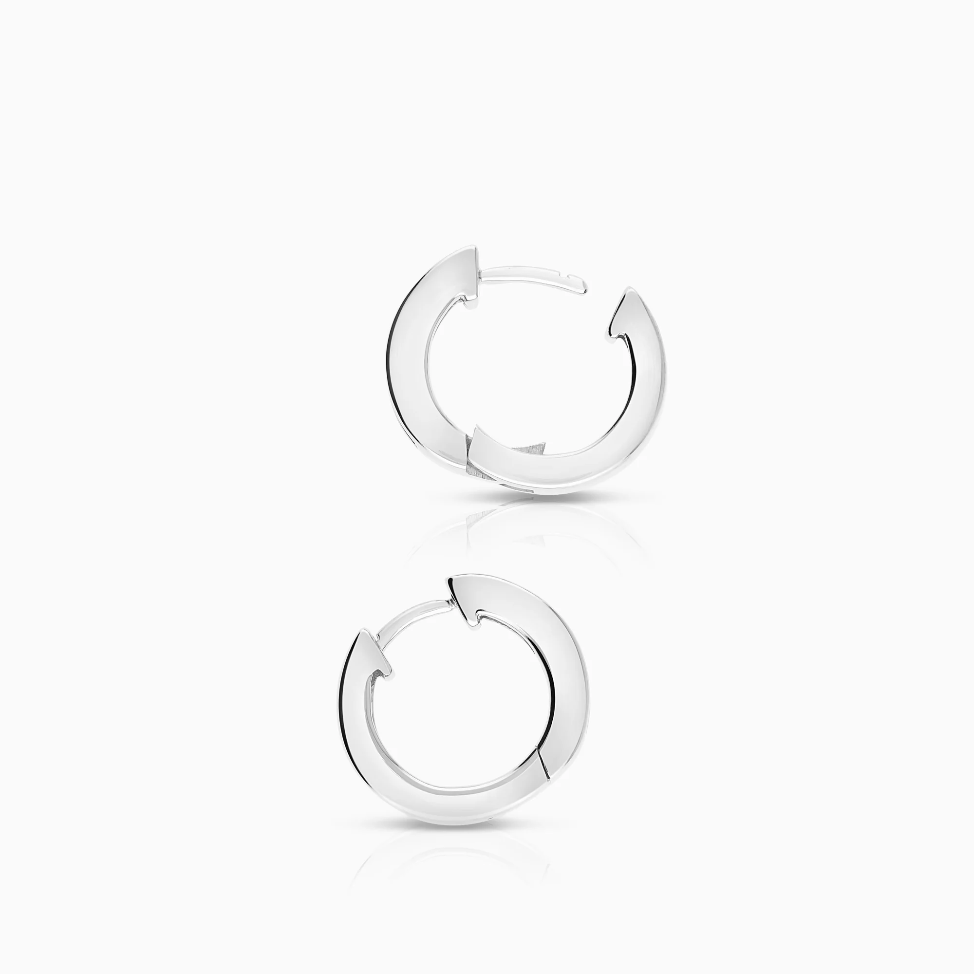 Diamond hoop earrings 0.63ct 18K white gold - Image 2