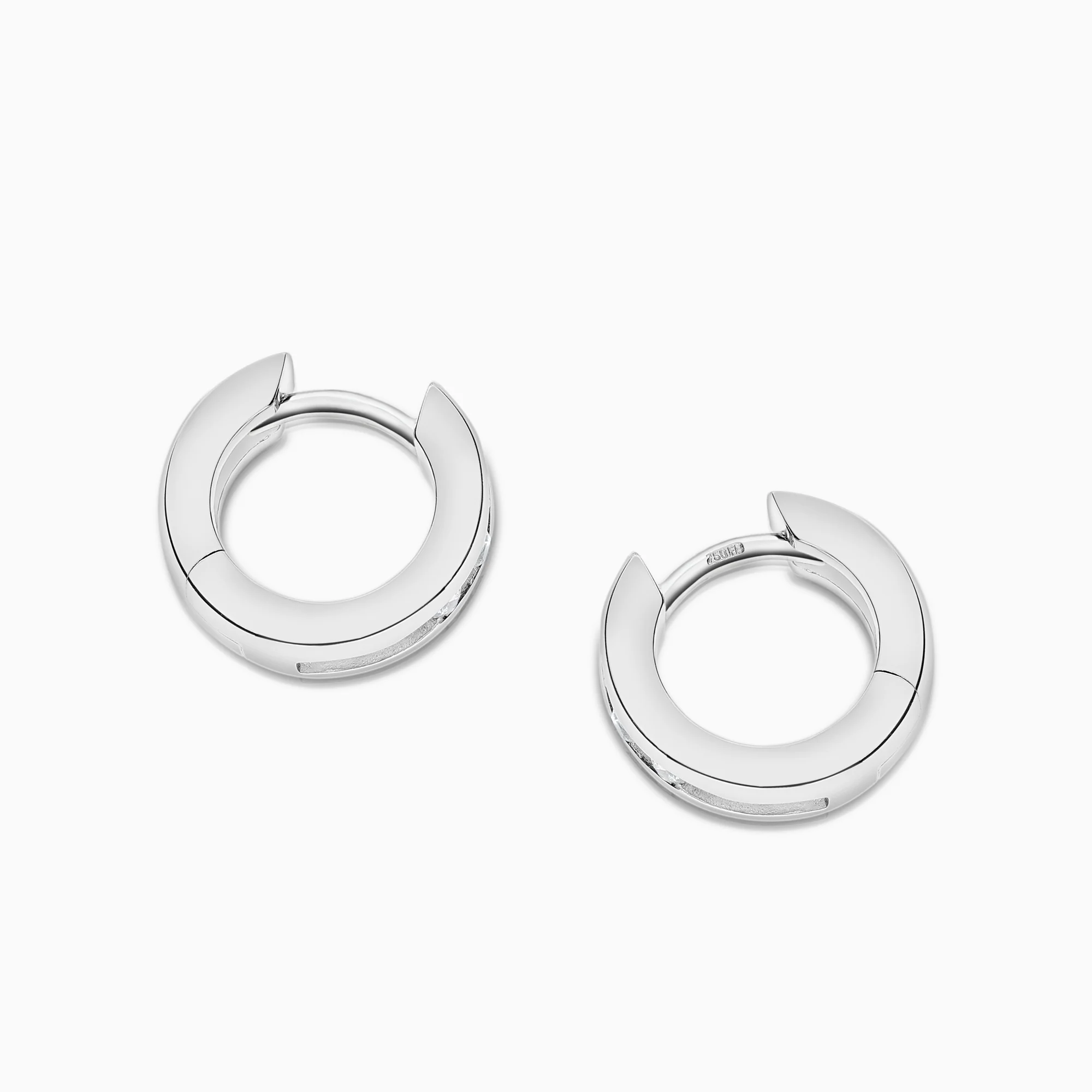 Diamond hoop earrings 0.09ct 18K white gold - Image 2