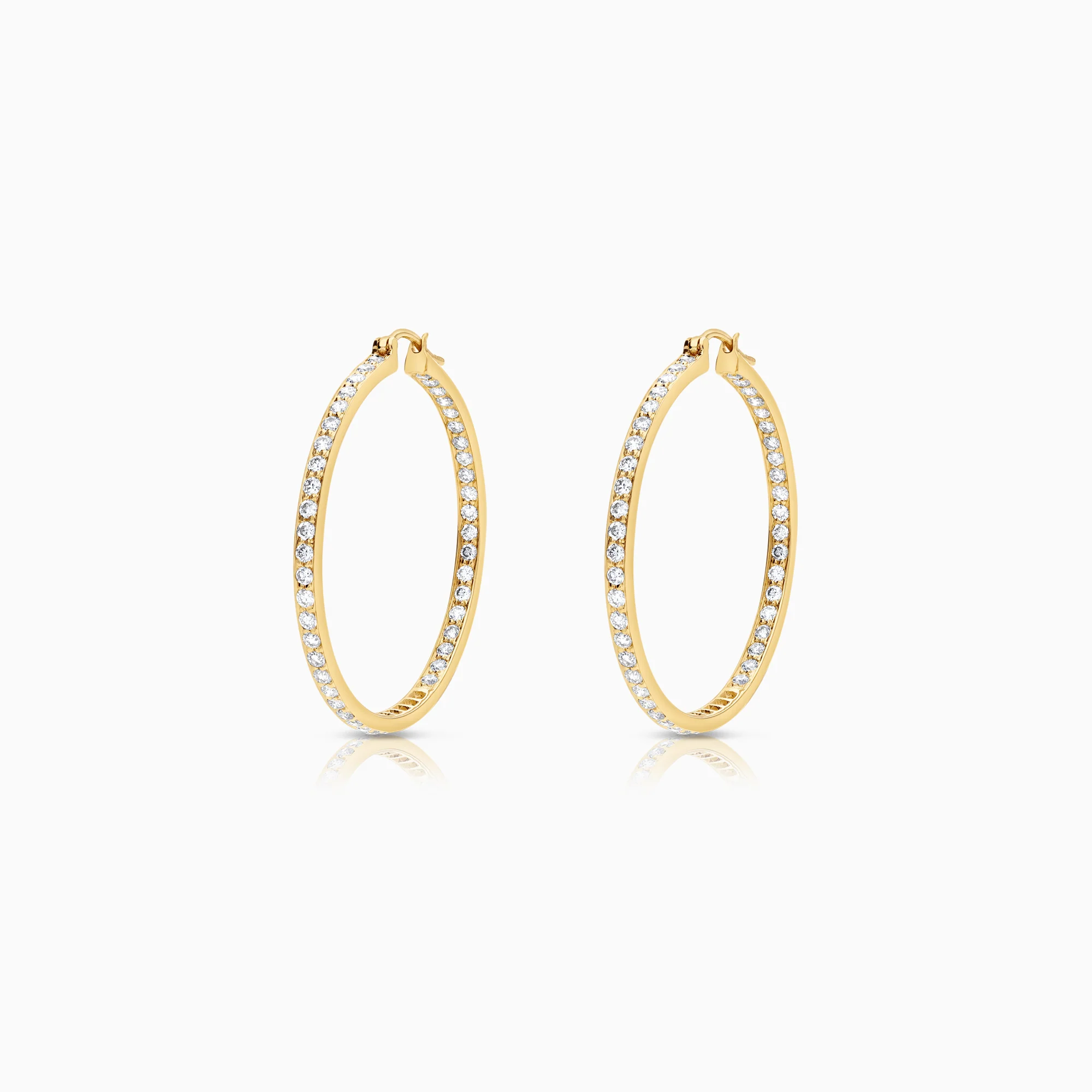 Diamond earrings Hoops 1.47ct 18K gold