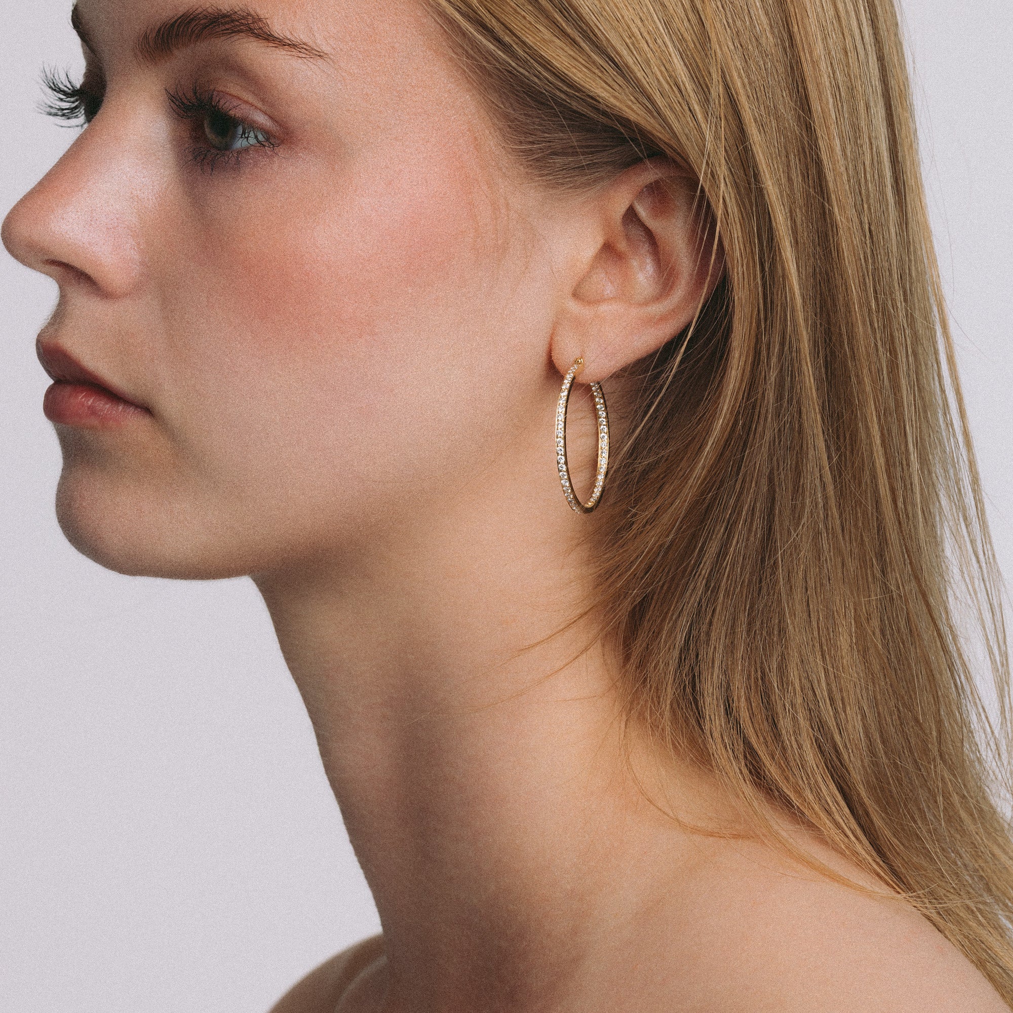 Diamond earrings Hoops 1.47ct 18K gold - Image 2