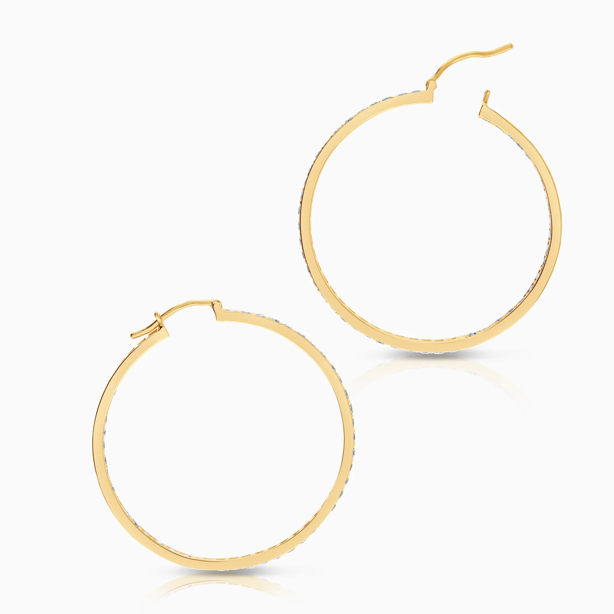Diamond earrings Hoops 1.47ct 18K gold - Image 3
