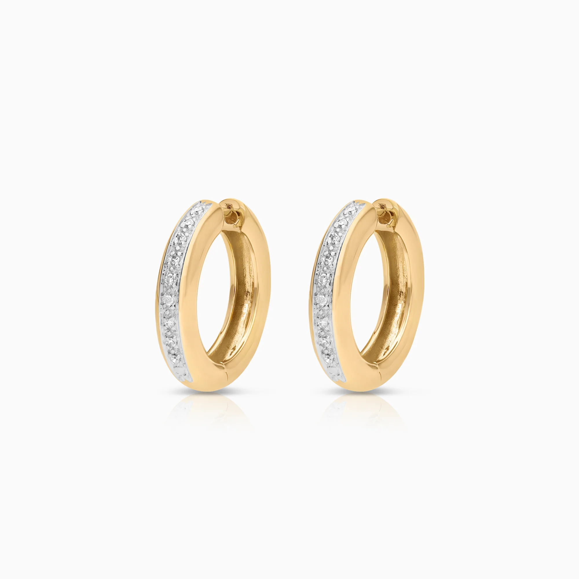 Diamond earrings Hoops 0.12ct 18K gold