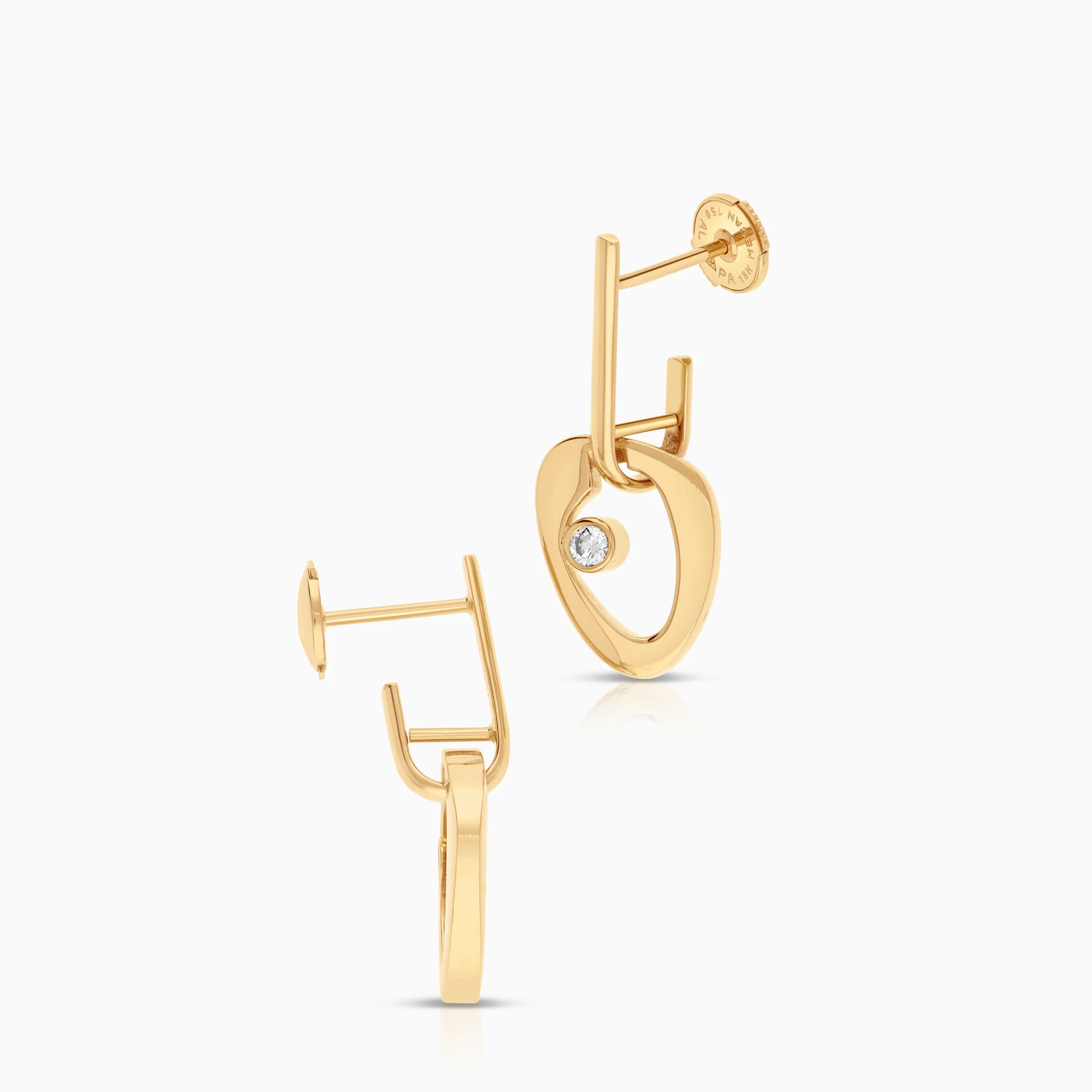 Georg Jensen diamond earrings 0.10ct 18K gold - Image 2