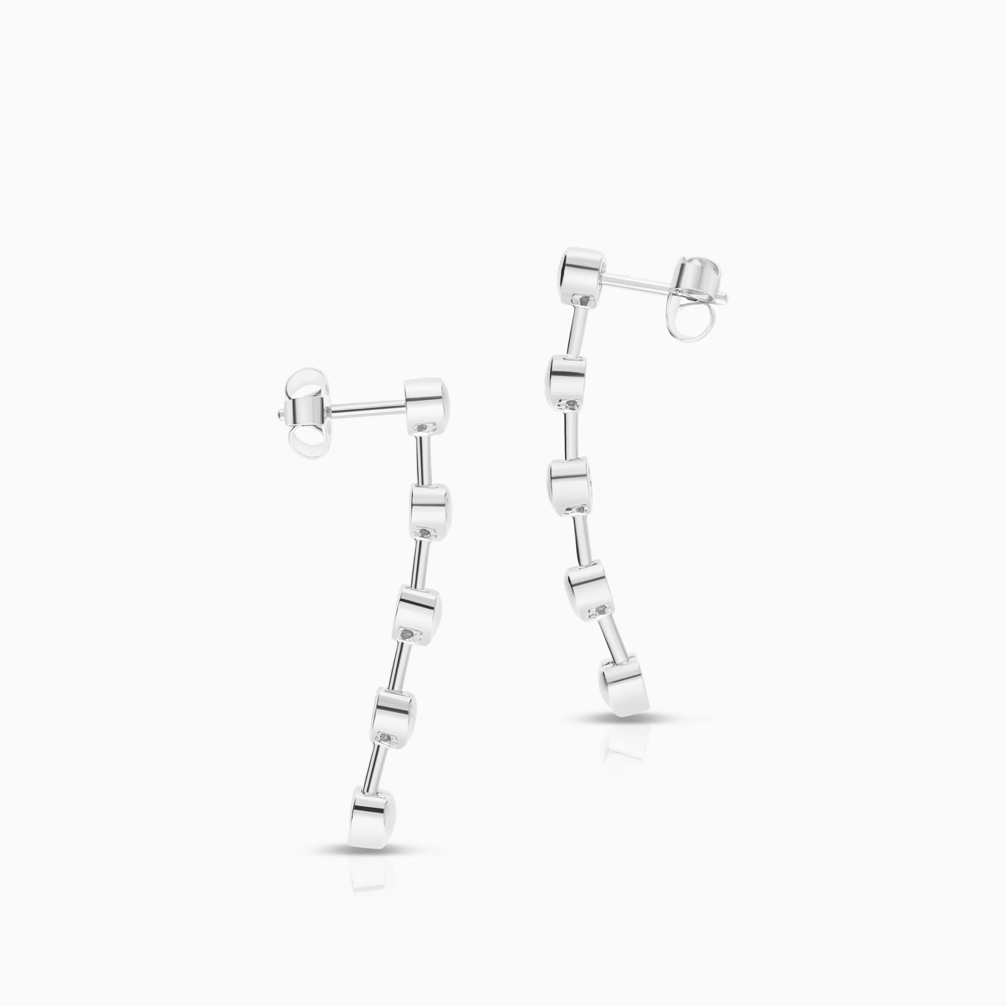 Diamond earrings hearts 0.04ct 18K white gold - Image 2