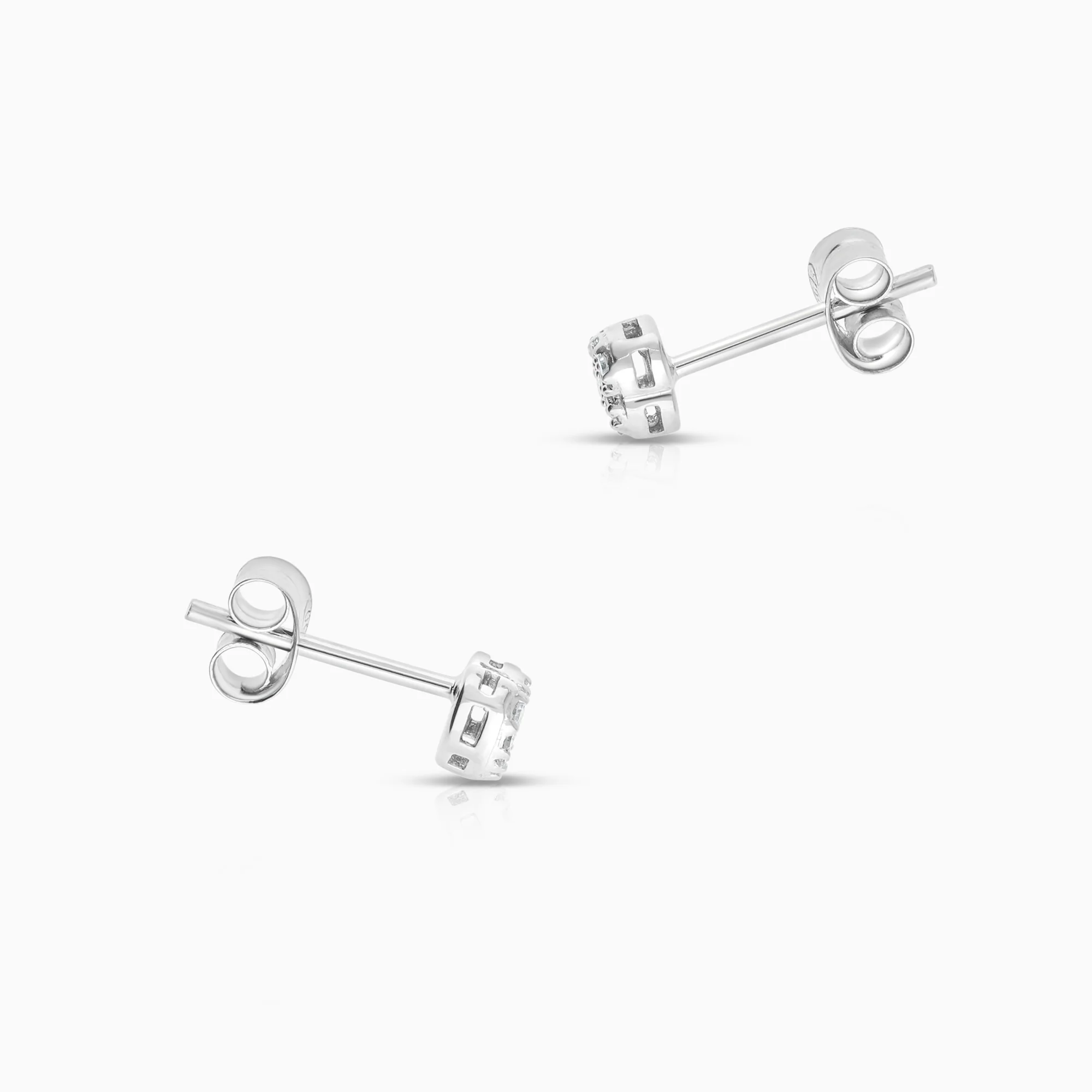 Diamond earrings hearts 0.07ct 18K white gold - Image 2
