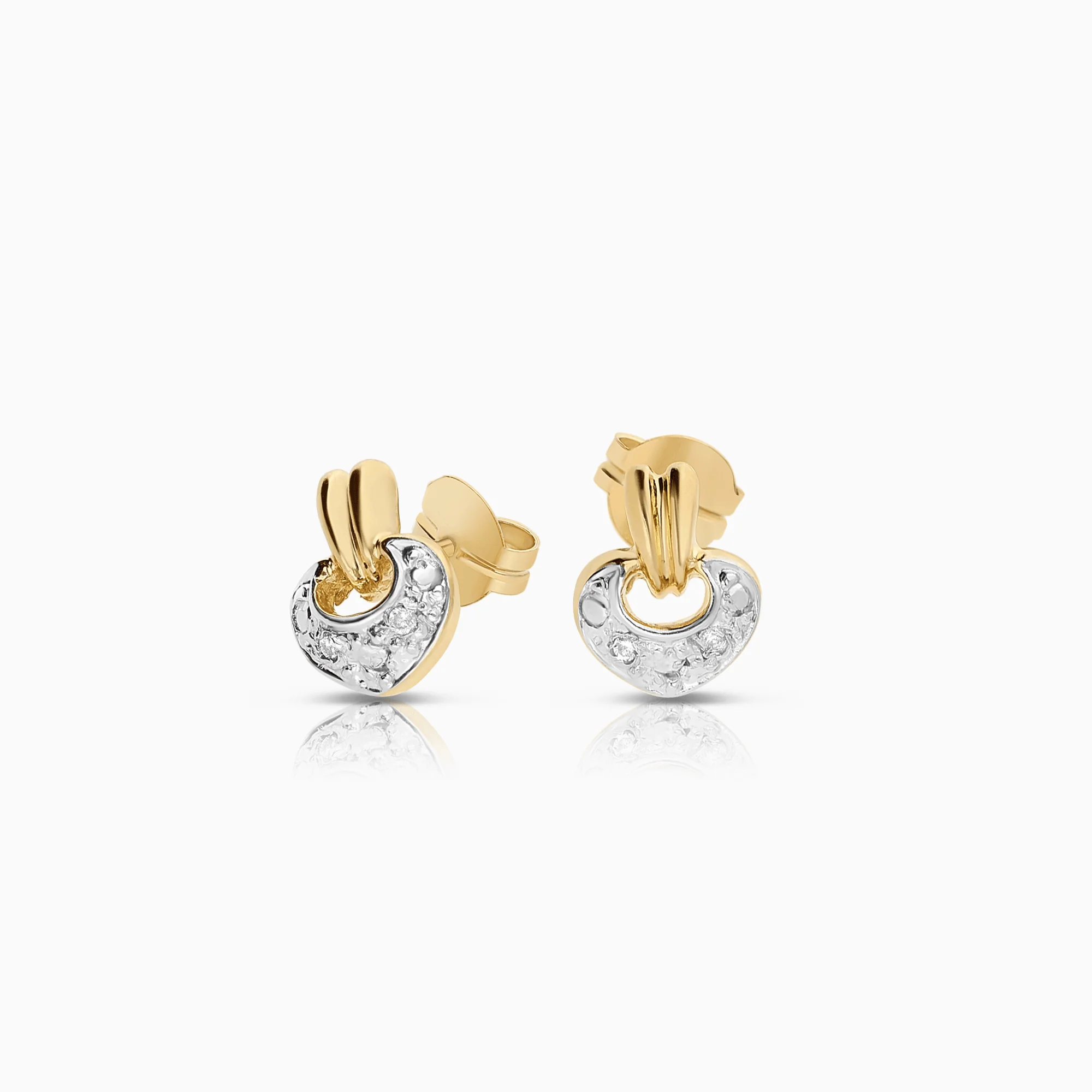 Diamond heart earrings 0.02ct 18K gold - Image 2