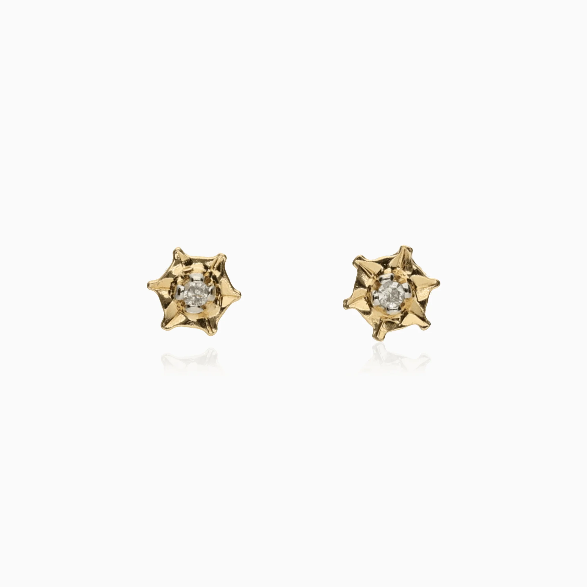 Diamond Solitaire Earrings 0.01ct 18K Gold