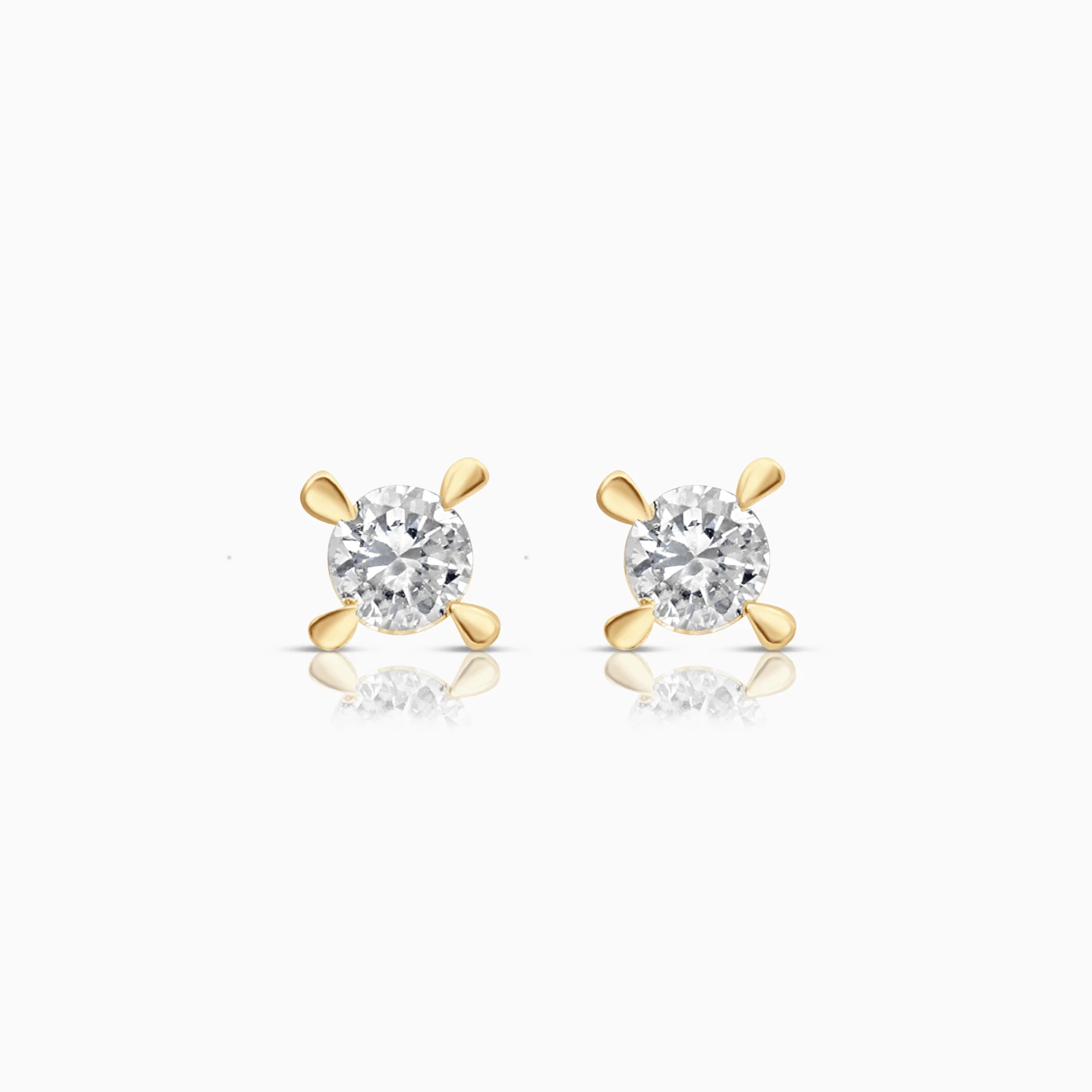 Diamond earrings solitaire 0.10ct 18K gold